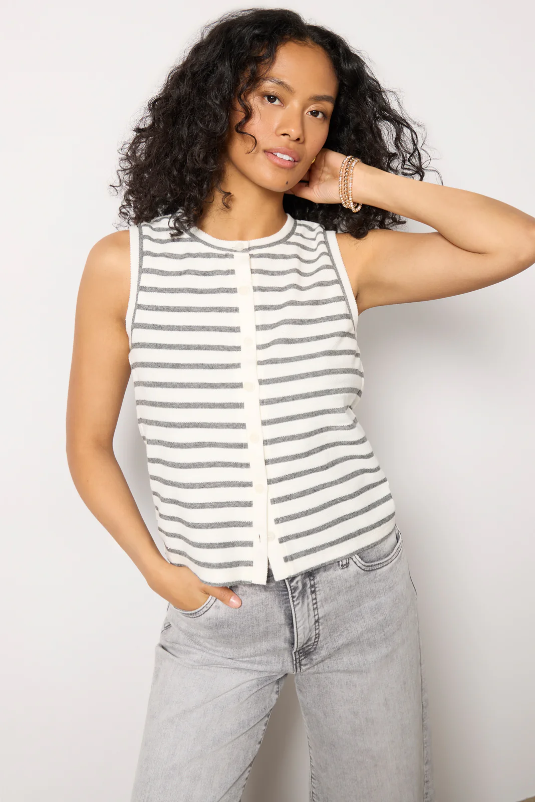 Dani Stripe Vest Top - Image 3