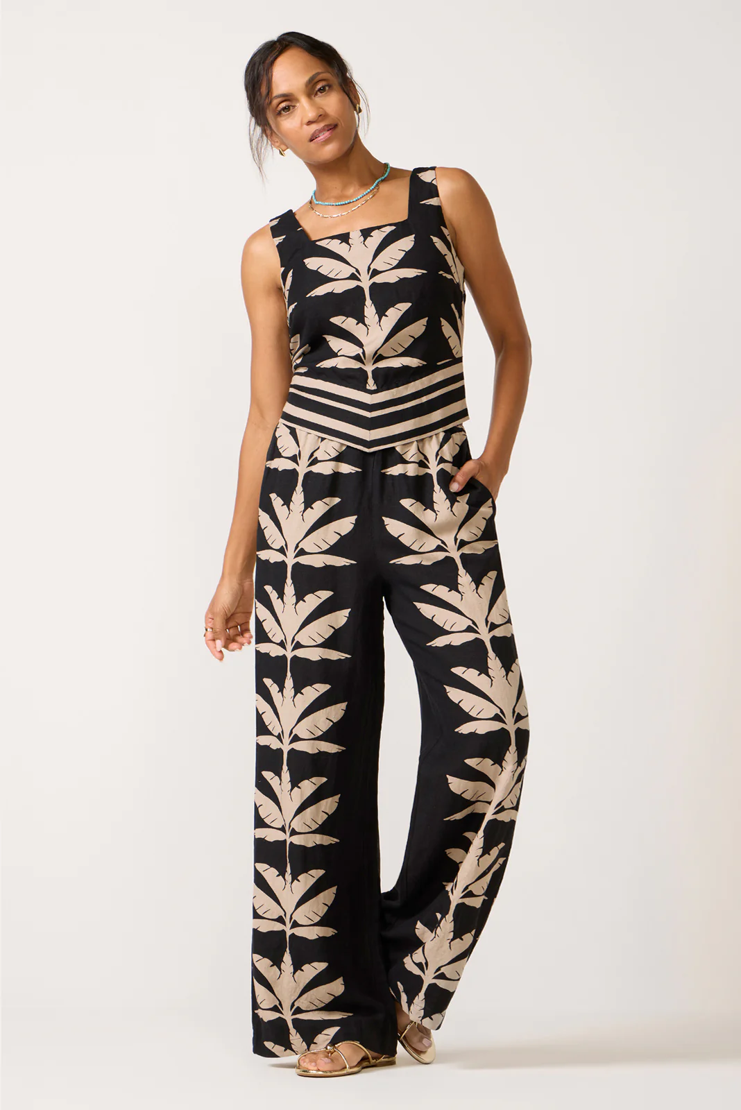 Dani Wide Leg Linen Pant - Image 5