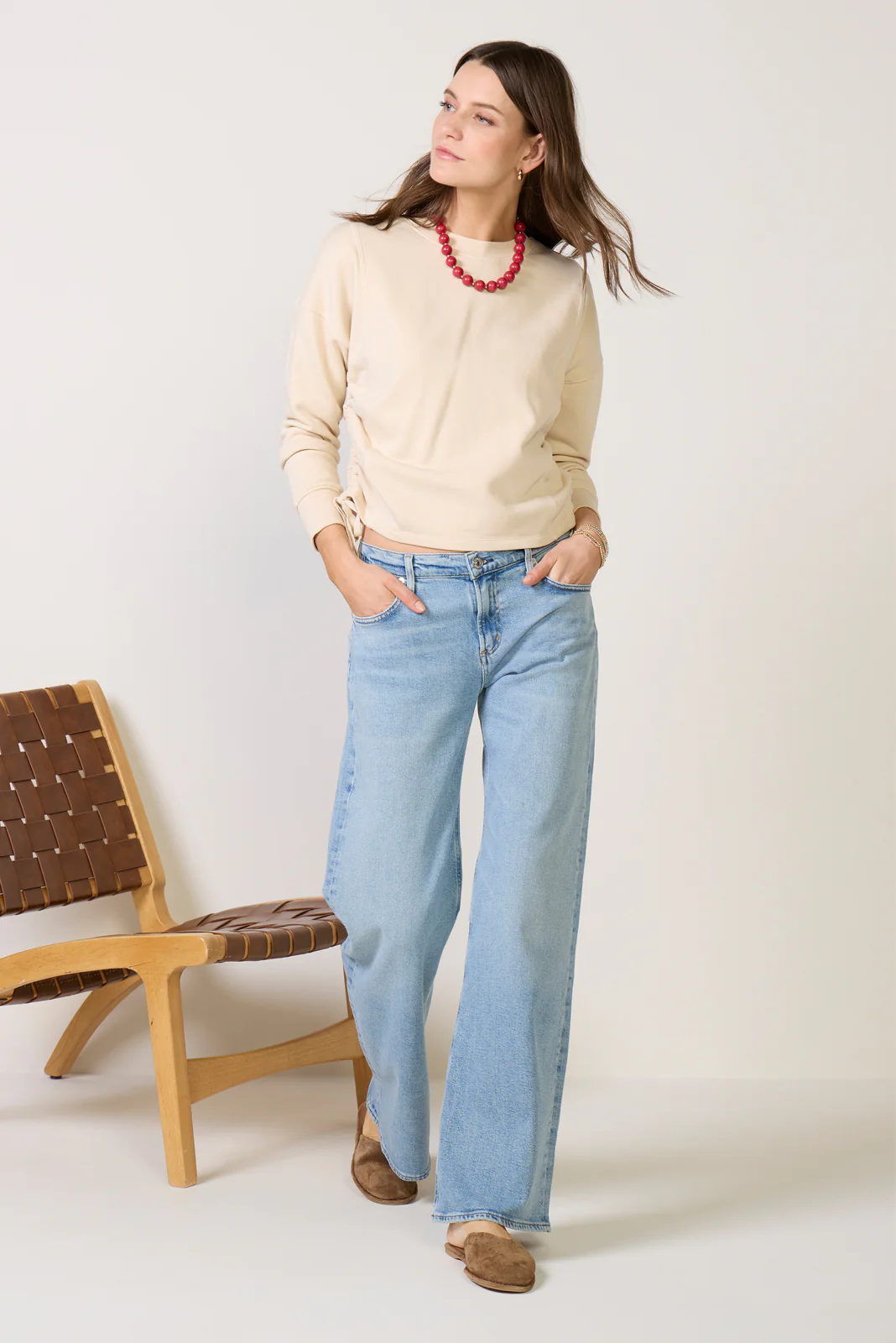 Dara Side Ruched Sweatshirt - Image 2