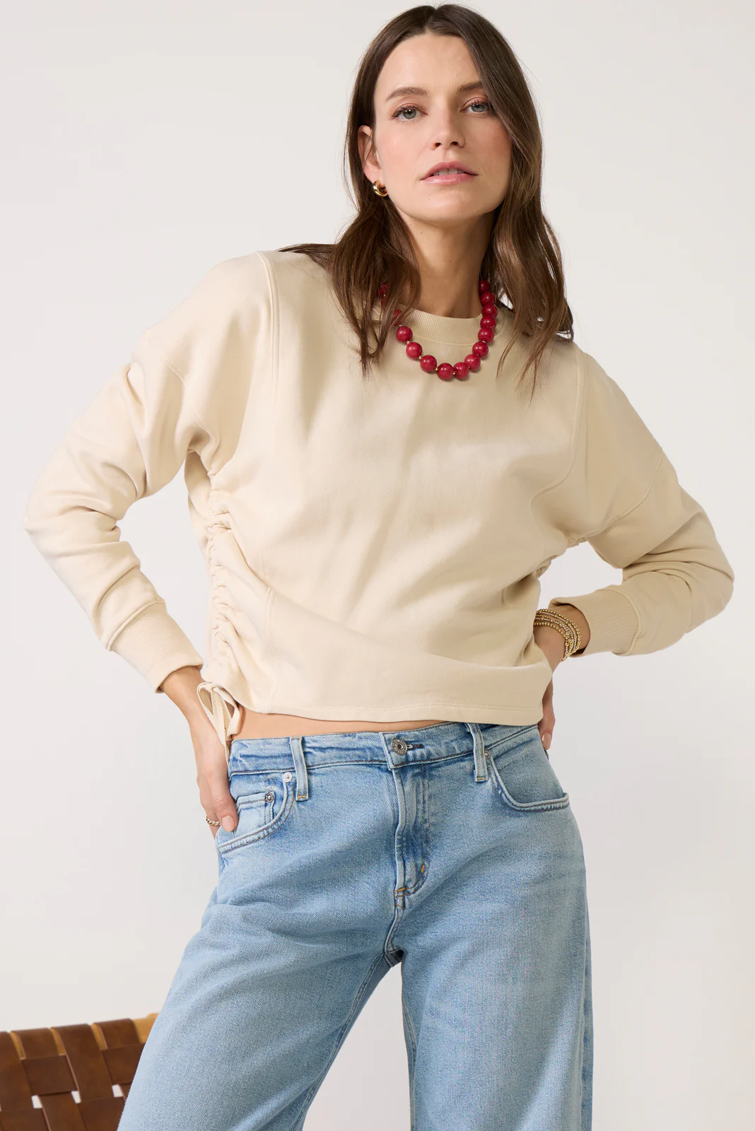 Dara Side Ruched Sweatshirt - Image 5