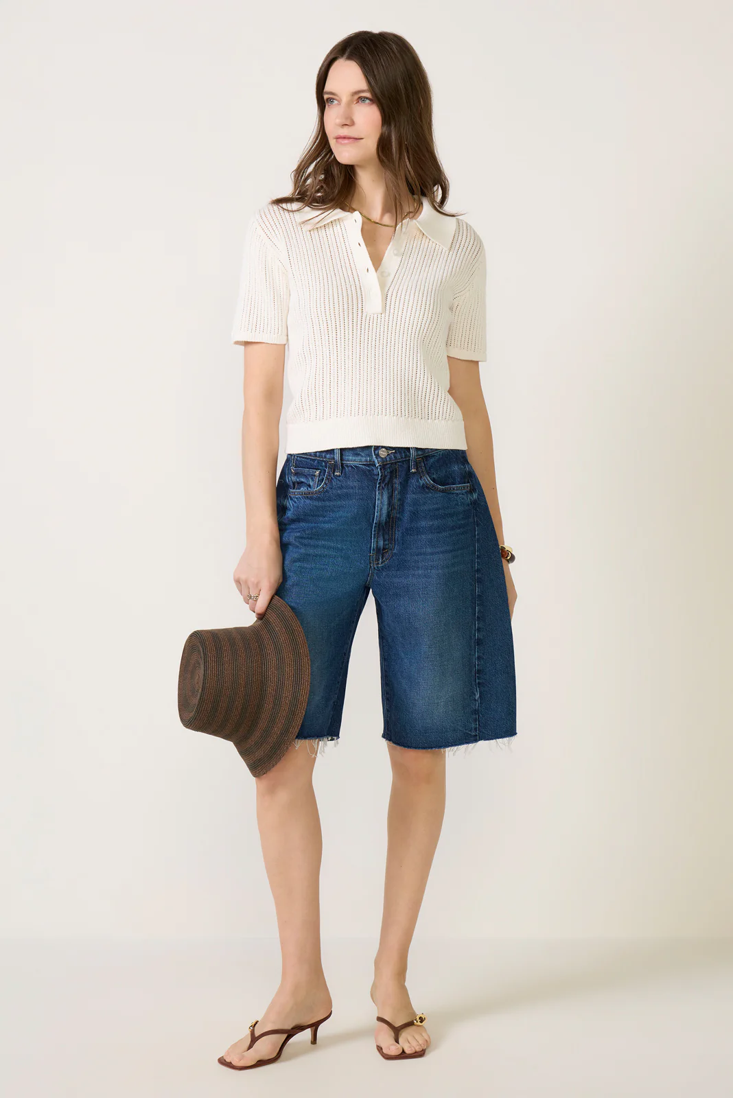 Dehlia Open Stitch Polo Sweater - Image 2