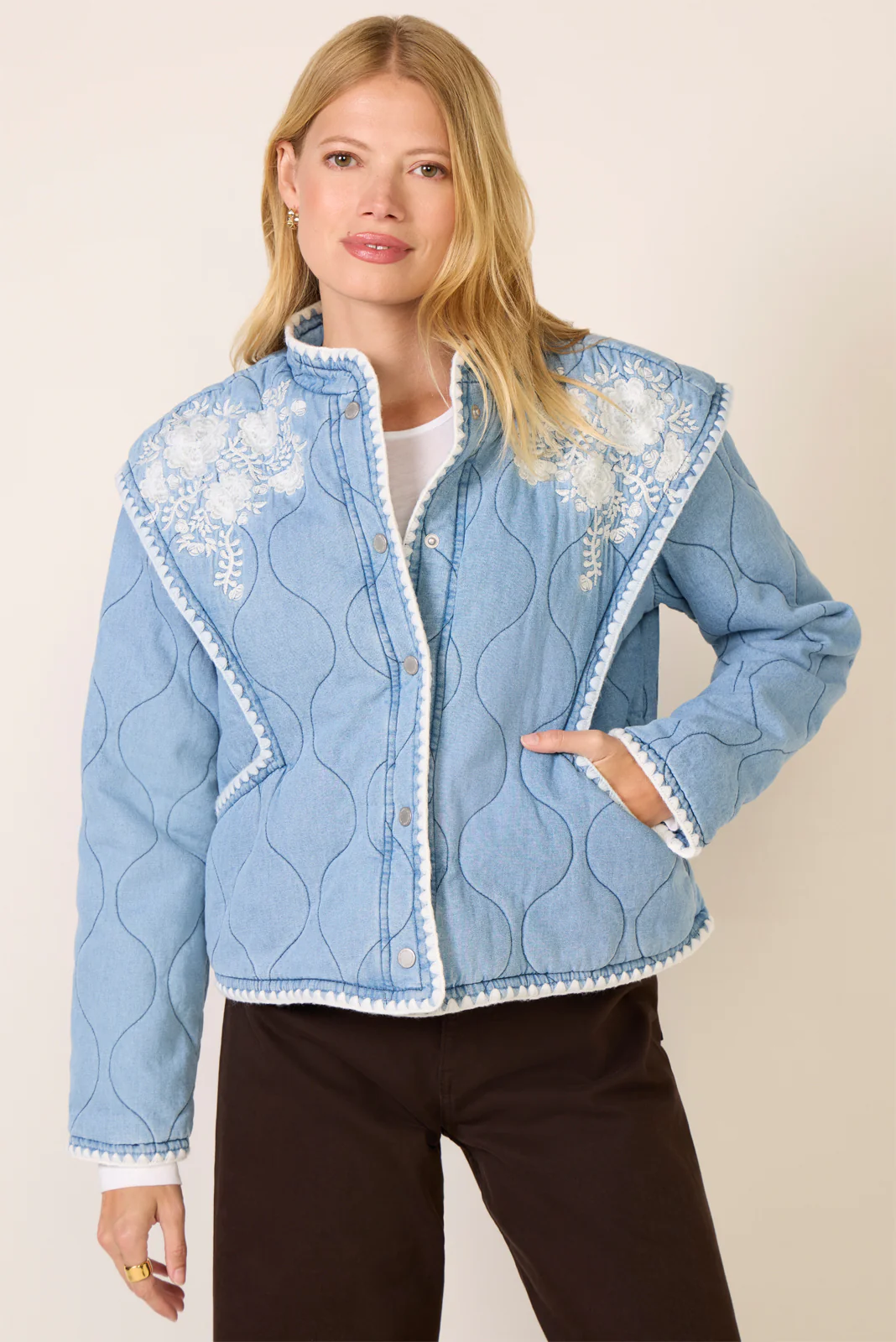 Denim Quilted Jacket - Image 3