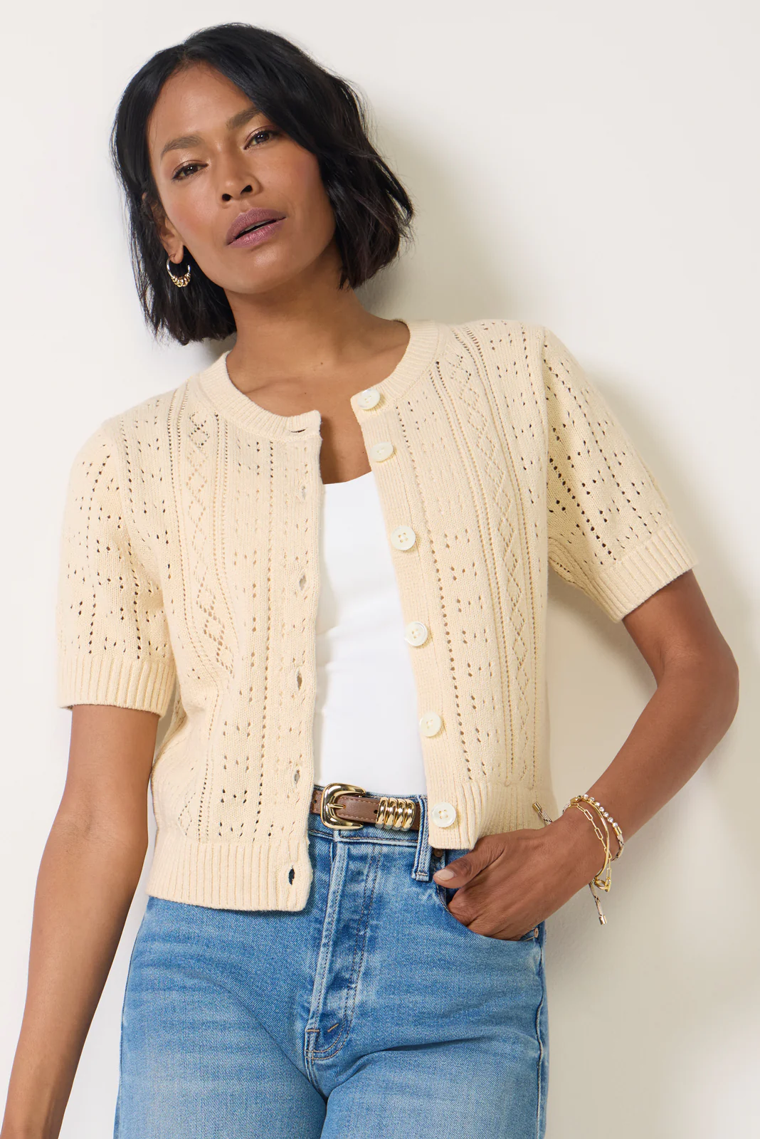 Elle Pointelle Cardigan - Image 3