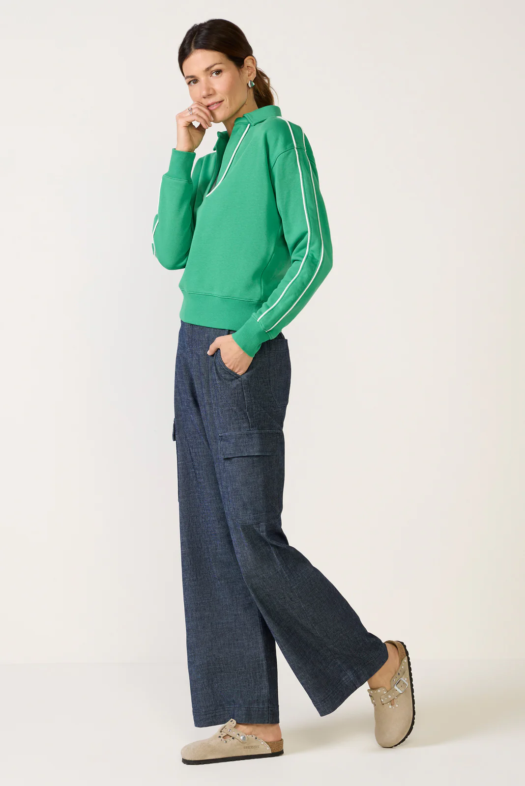Elsie Piped Polo Sweatshirt - Image 5