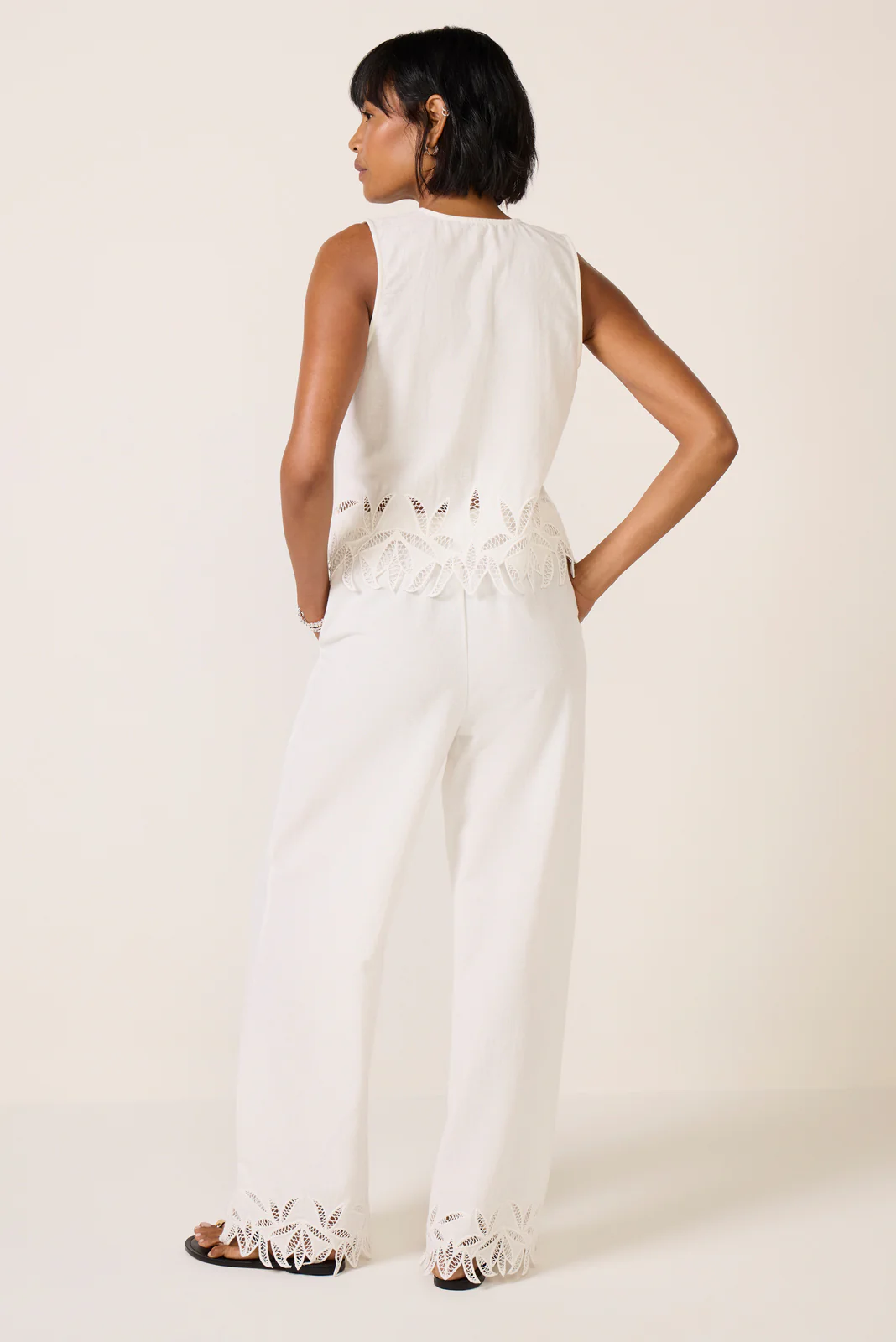 Emmie Embroidered Wide Leg Pant - Image 4