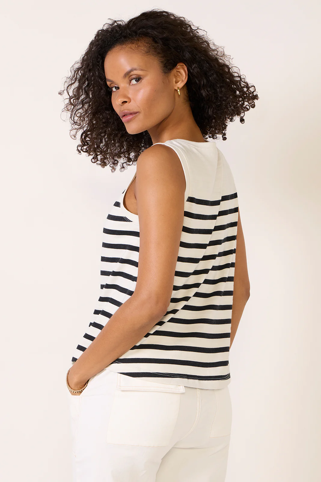Esme Striped Henley Tank - Image 4
