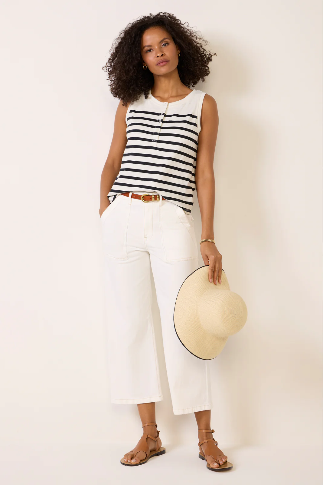 Esme Striped Henley Tank - Image 6