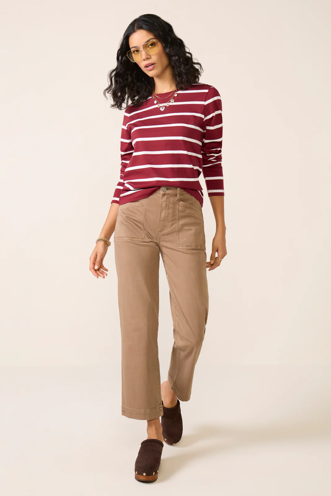 Ever Perfect Long Sleeve Stripe Tee