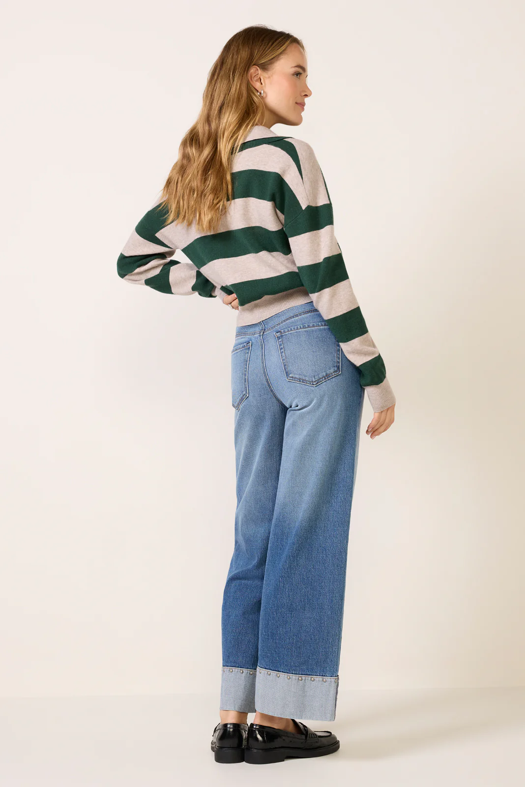 Ever Vintage Hem w Studs Wide Leg Jean - Image 4