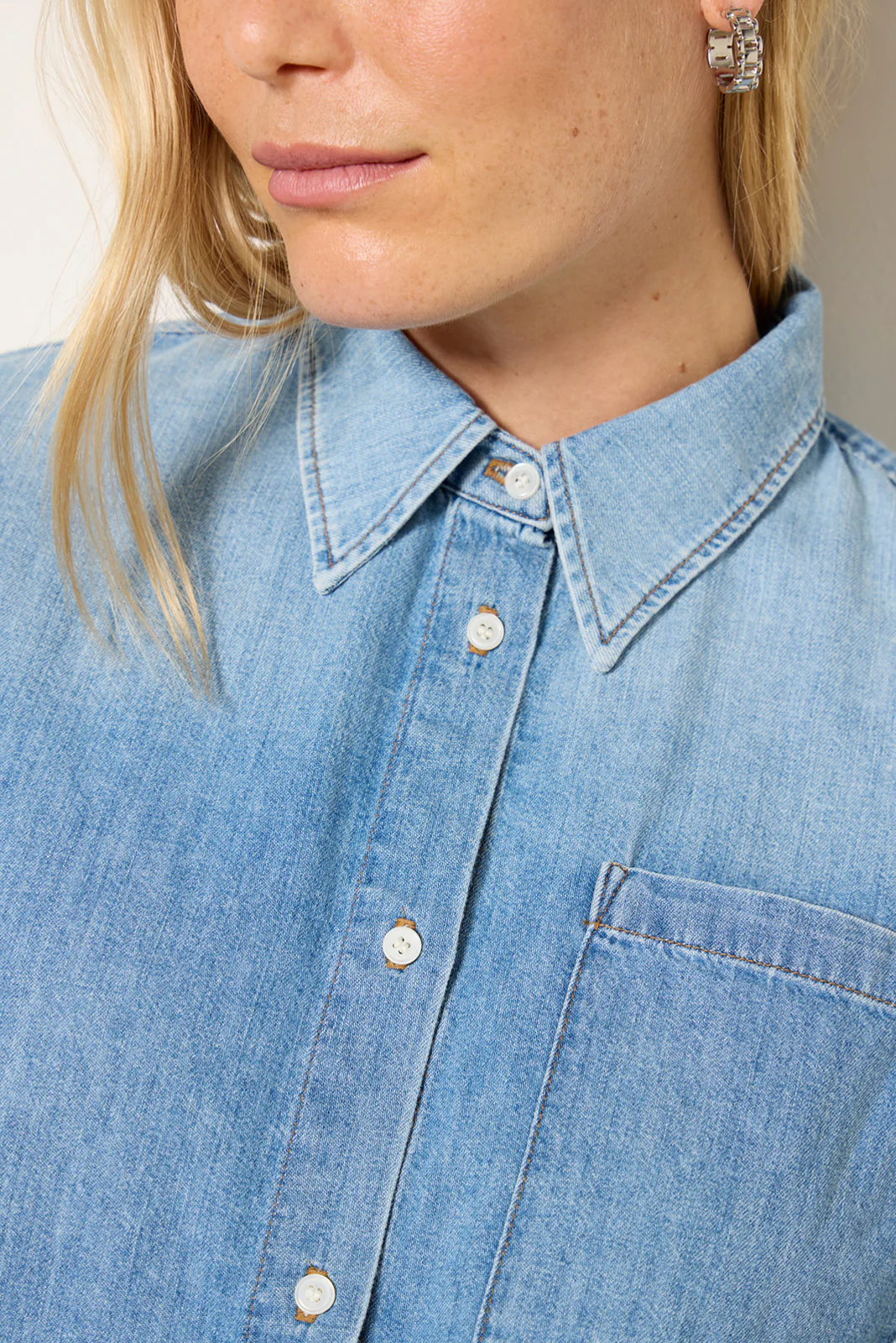 Frances Cropped Cape Button Up - Image 2