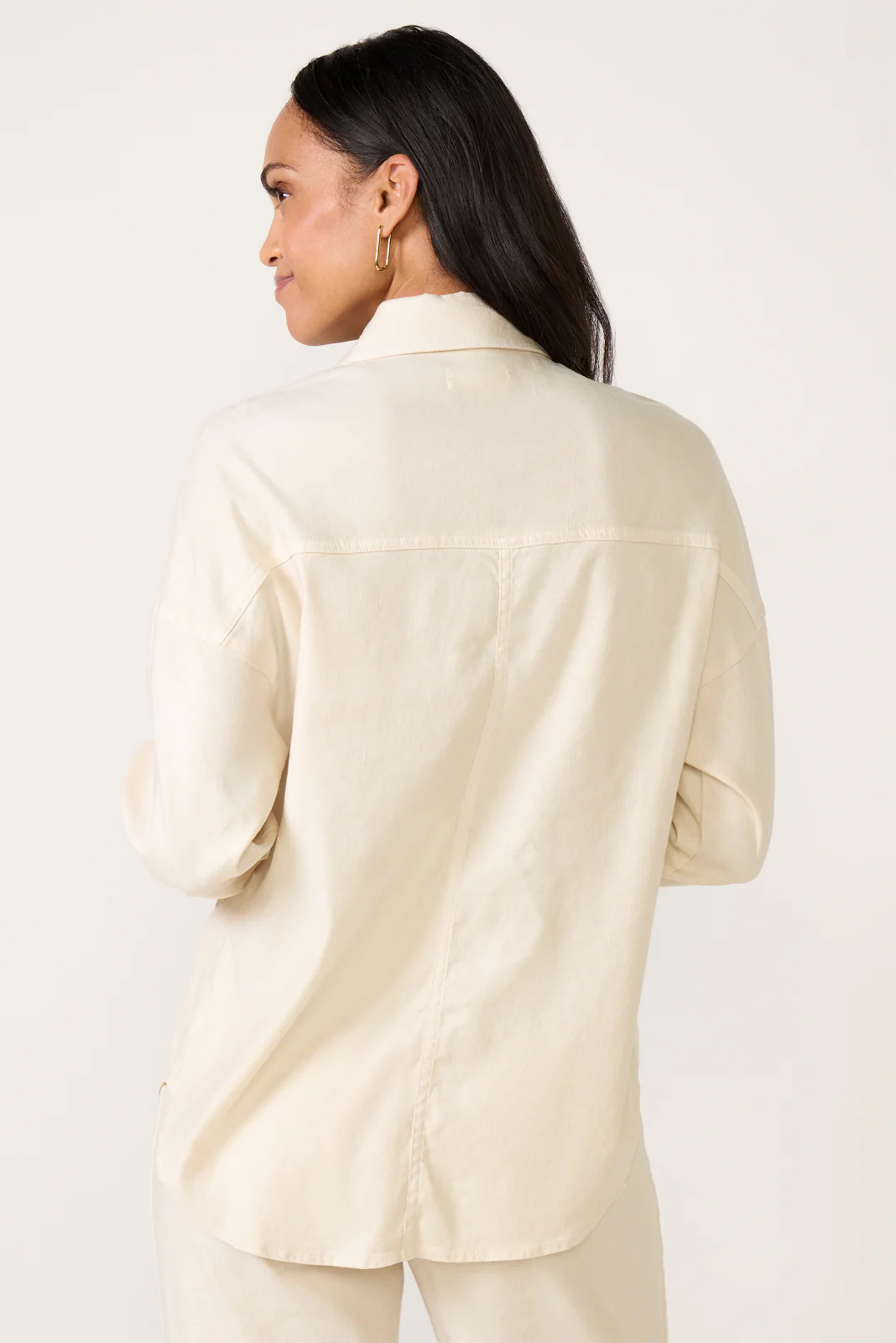 Frankie Stretch Linen Long Shacket - Image 4
