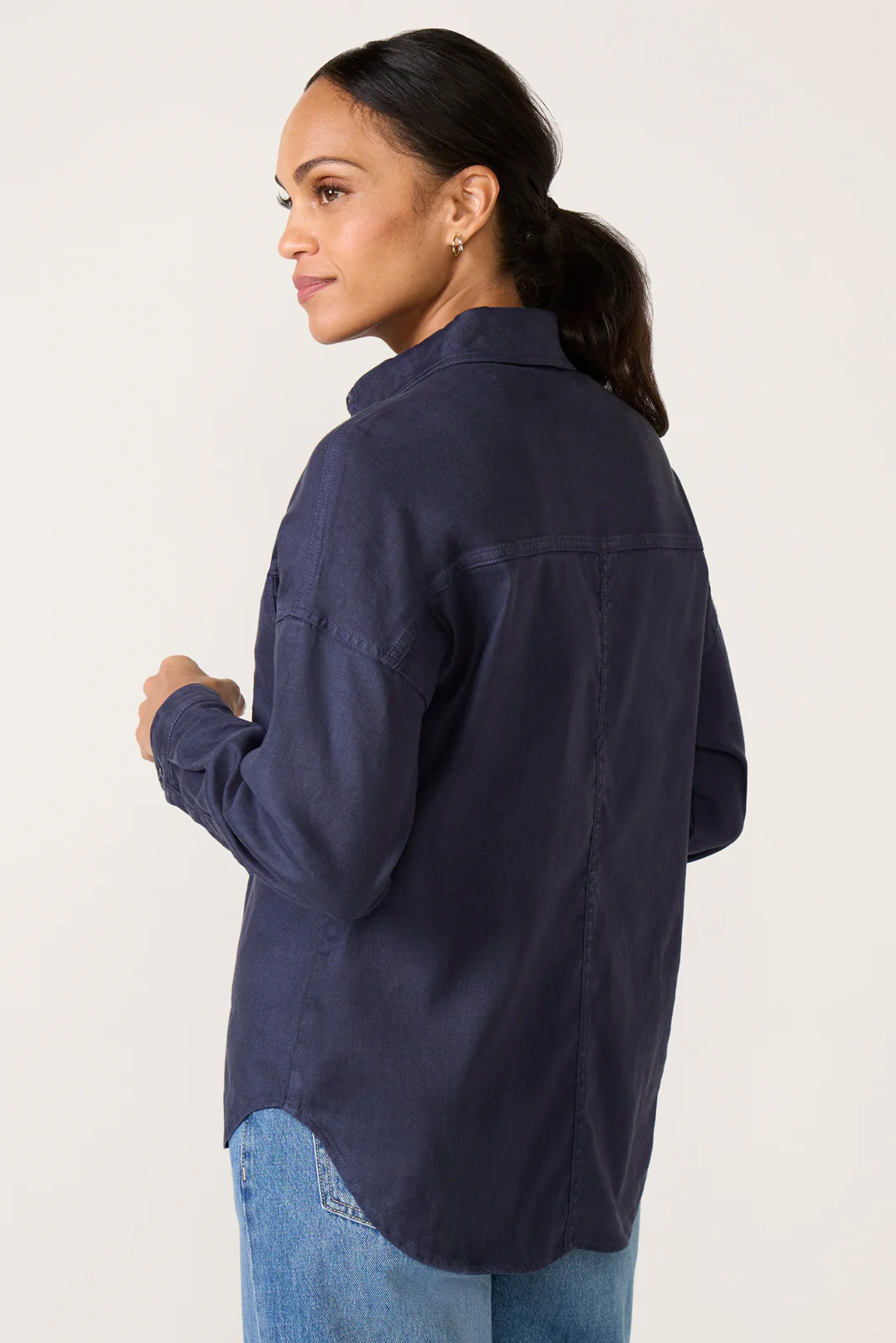 Frankie Stretch Linen Long Shacket - Image 5