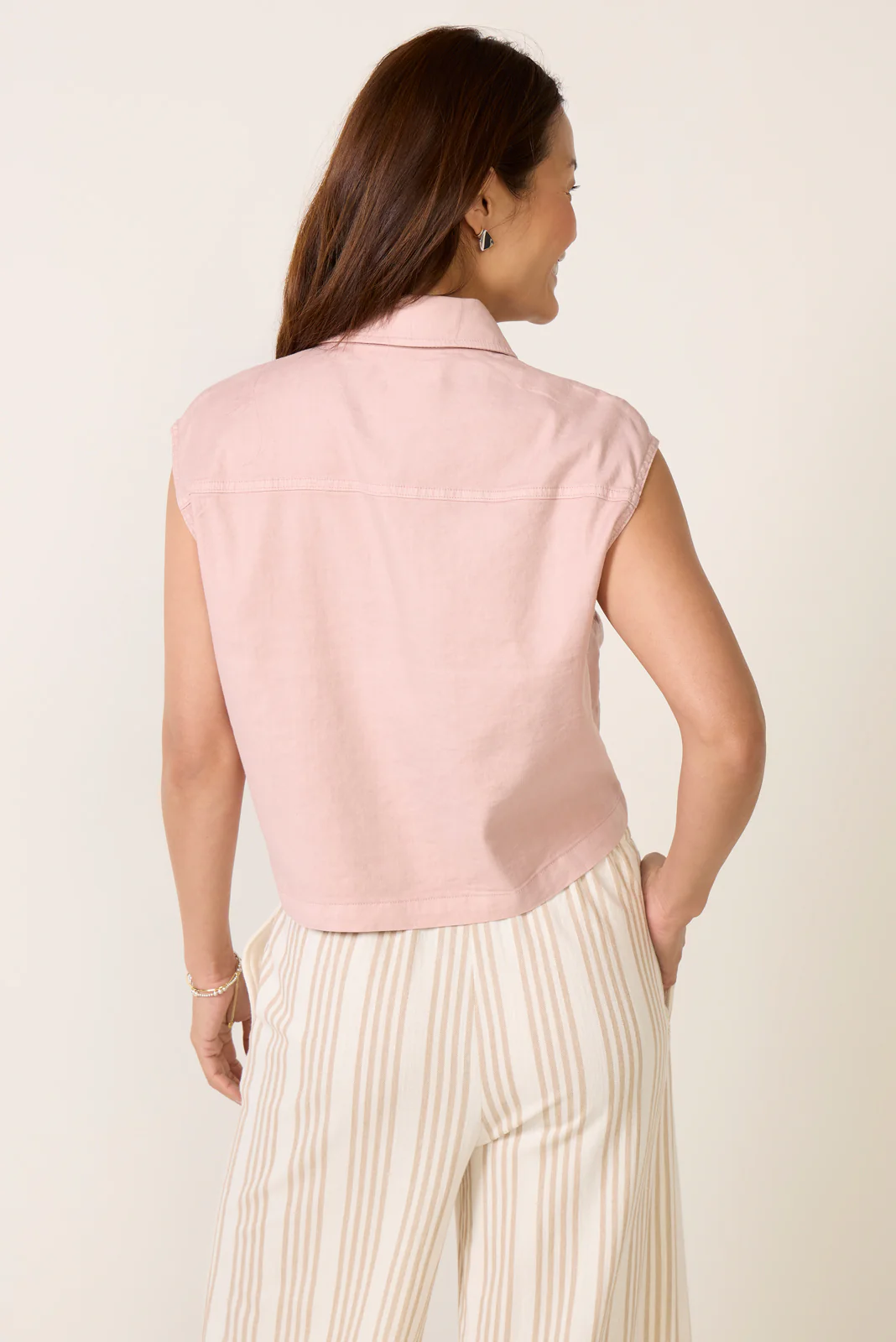 Frankie Stretch Linen Vest - Image 4