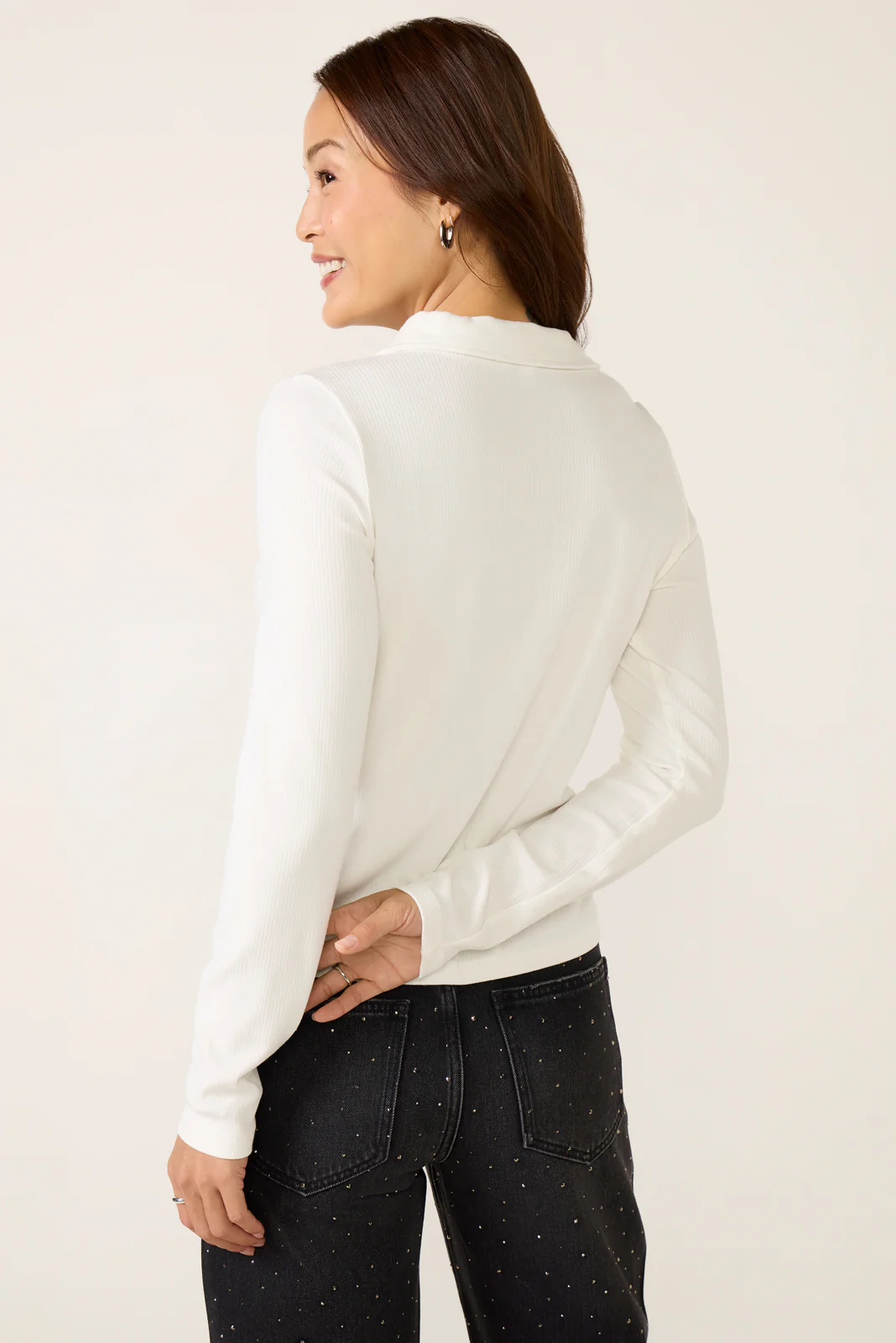 Gemma Lace Up Polo Top - Image 4