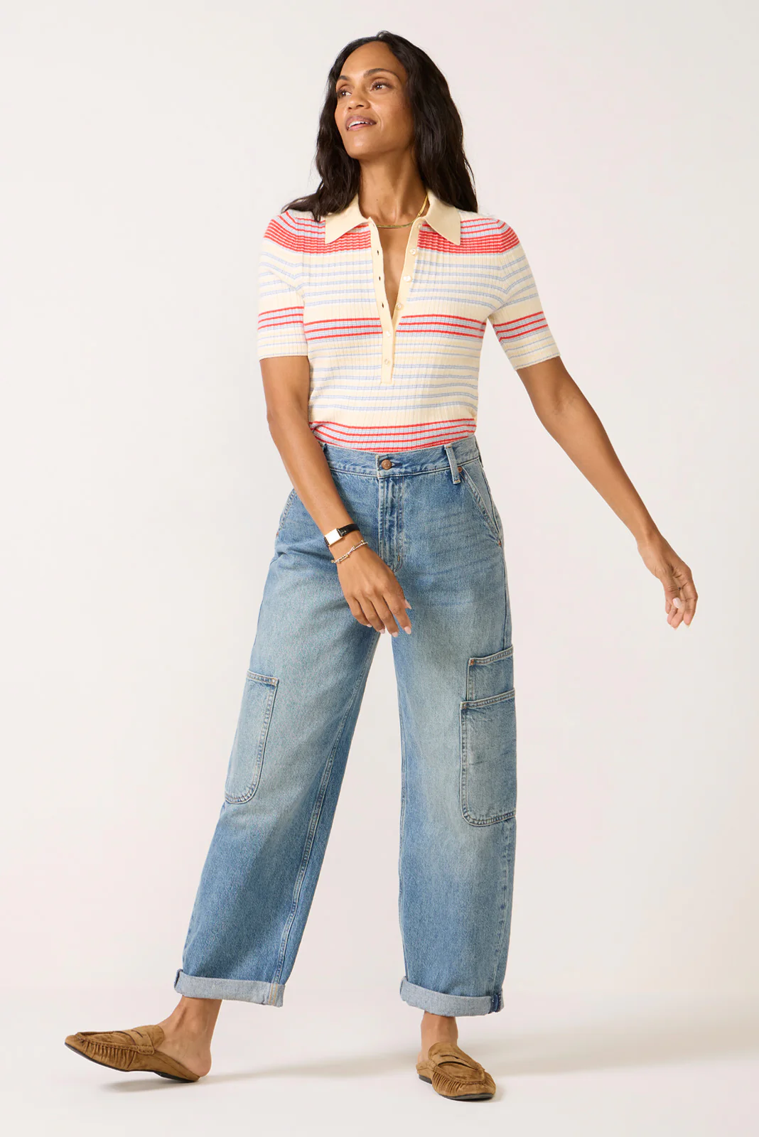 Giselle Textured Striped Polo - Image 3