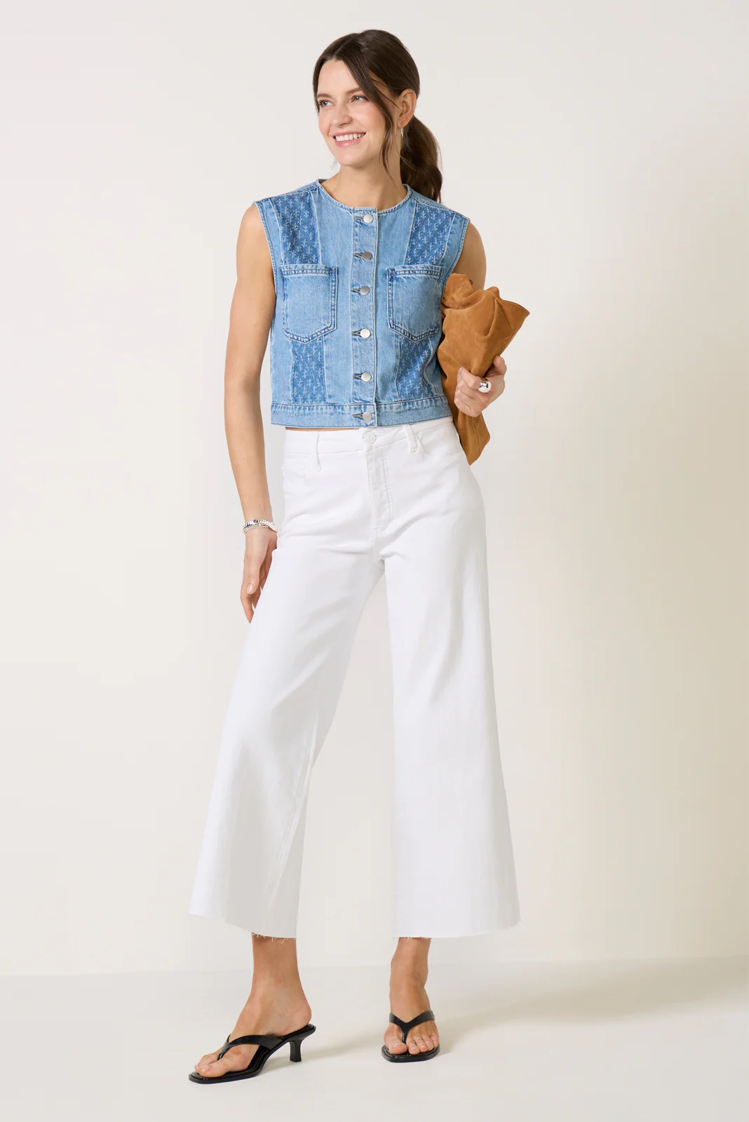 Greta Pieced Denim Vest - Image 2
