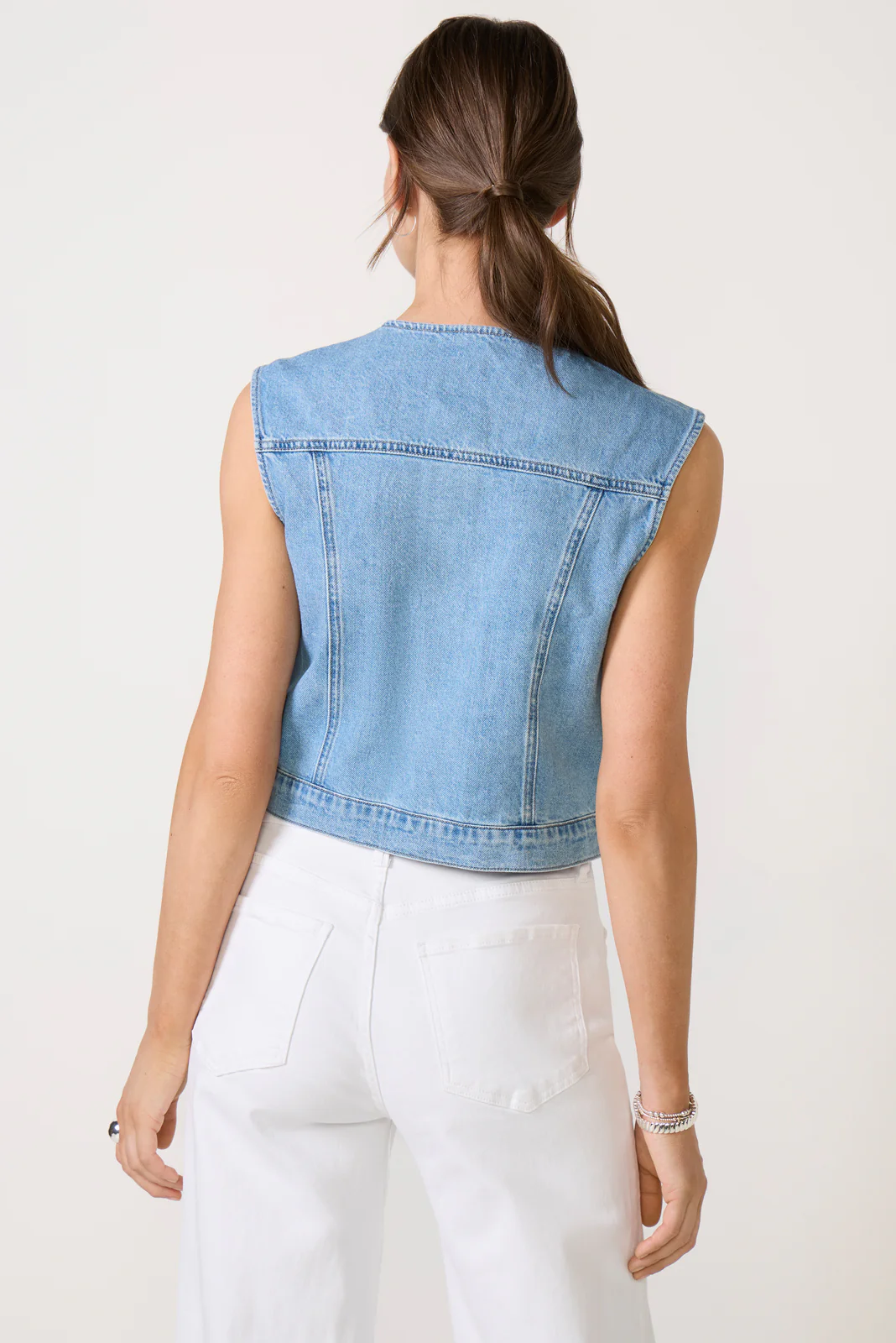 Greta Pieced Denim Vest - Image 4