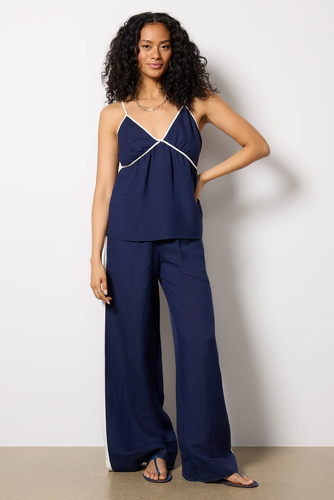 Hazel Linen Contrast Cami - Image 2