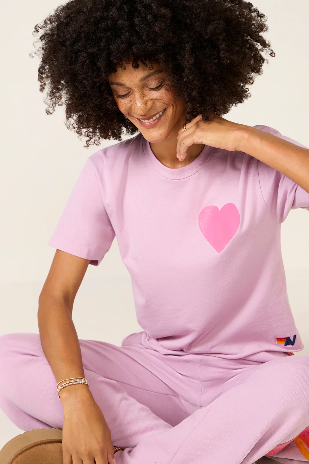 Heart Print Boyfriend Tee - Image 3