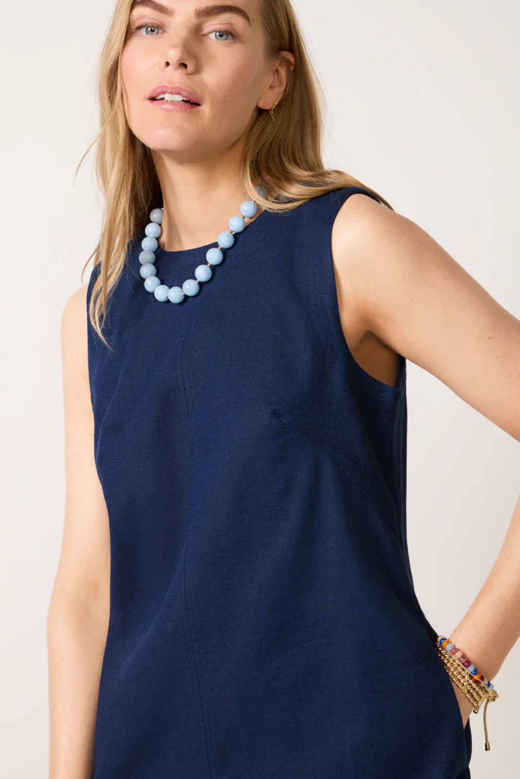 High Neck Shift Mini Dress - Image 3