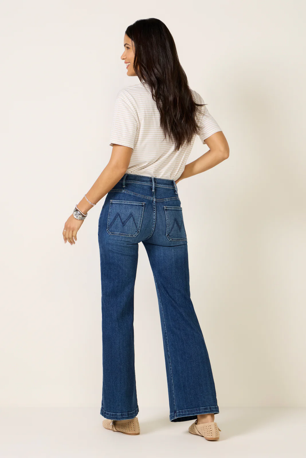 Hustler Roller Patch Pocket Skimp Wide Leg Jean - Image 4