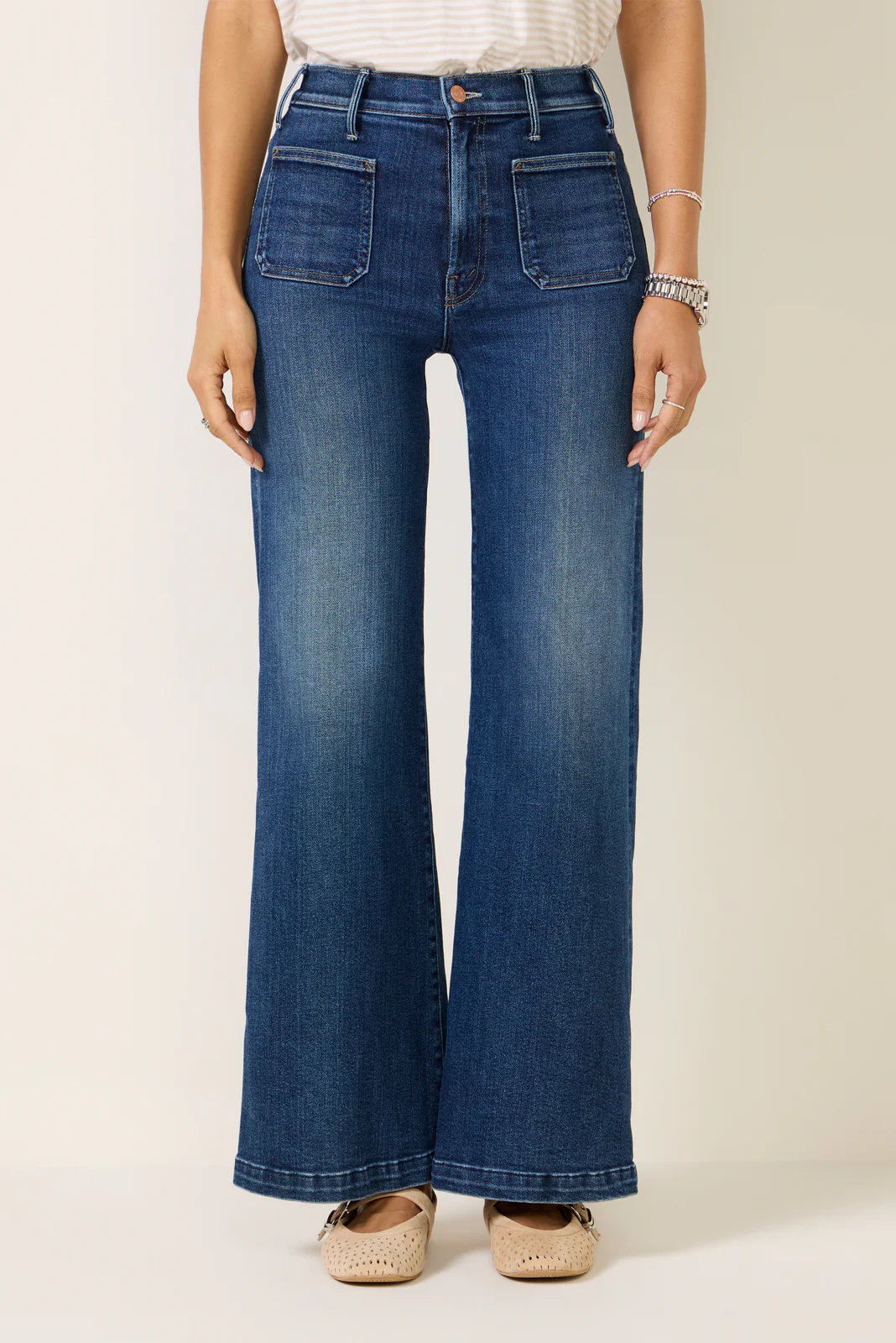 Hustler Roller Patch Pocket Skimp Wide Leg Jean - Image 6