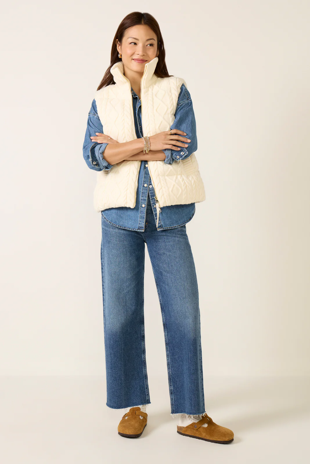 Irina Cable Knit Gilet - Image 2