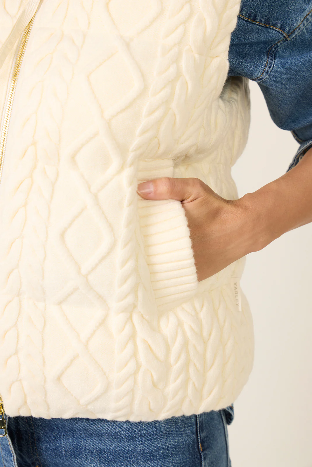 Irina Cable Knit Gilet - Image 3