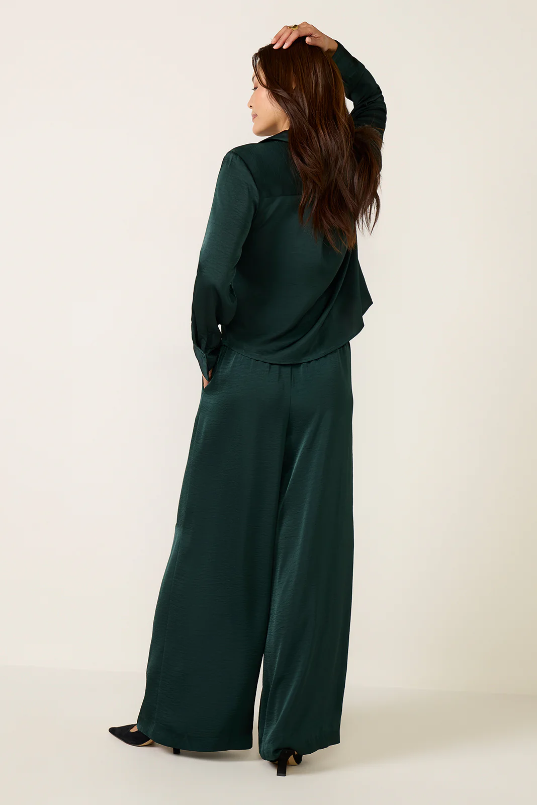 Isolde Wide Leg Satin Pant - Image 4