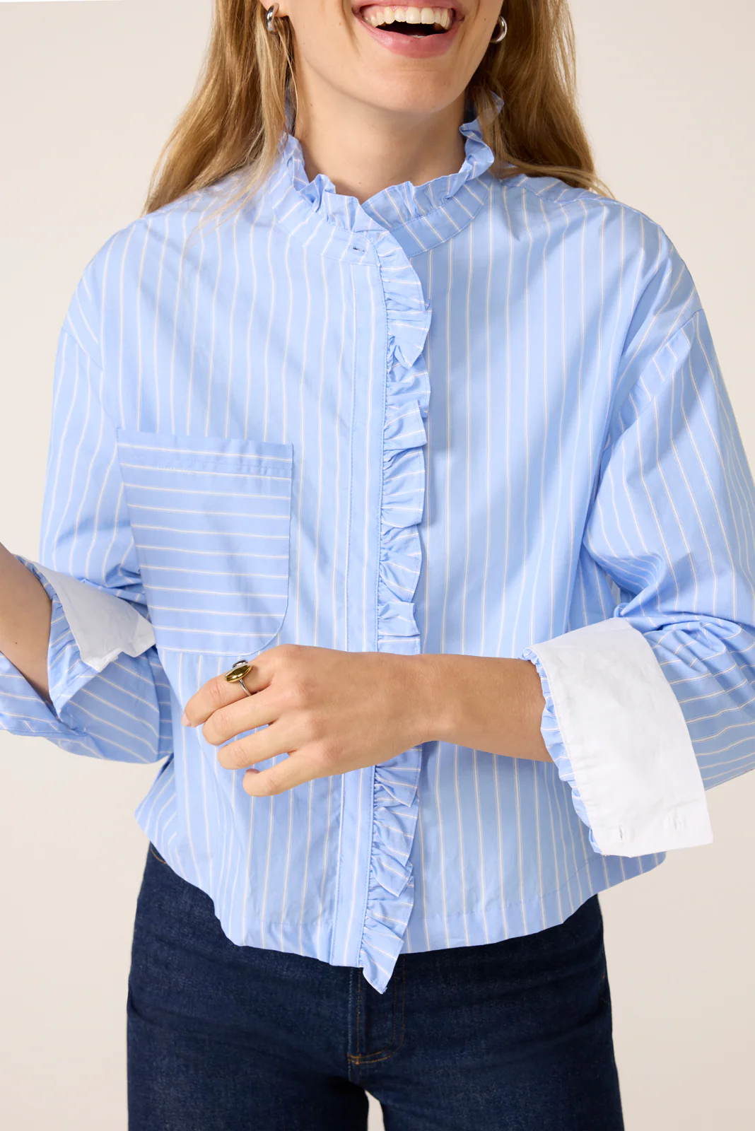 Janna Ruffle Trim Shirt - Image 3