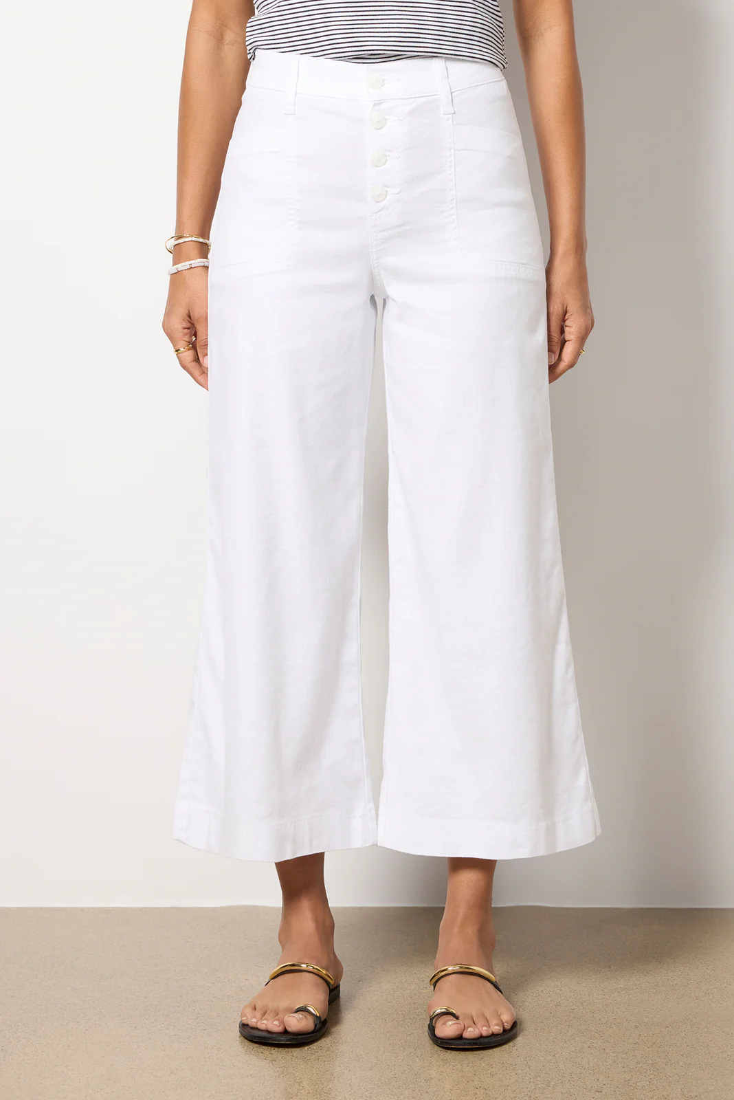 Joelle Stretch Linen Cropped Wide Leg - Image 6