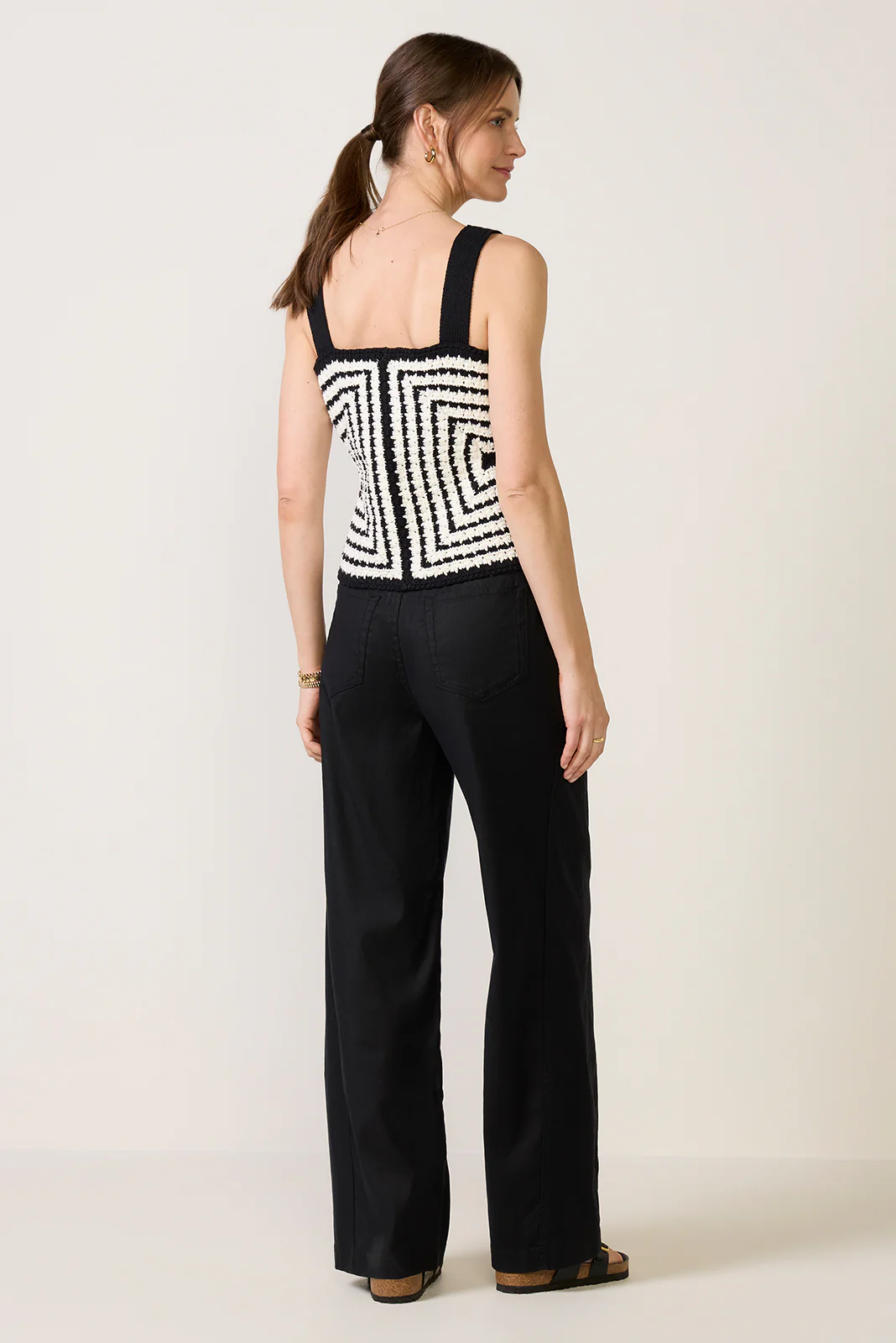 Joelle Stretch Linen Trouser with Tie Waist - Image 4