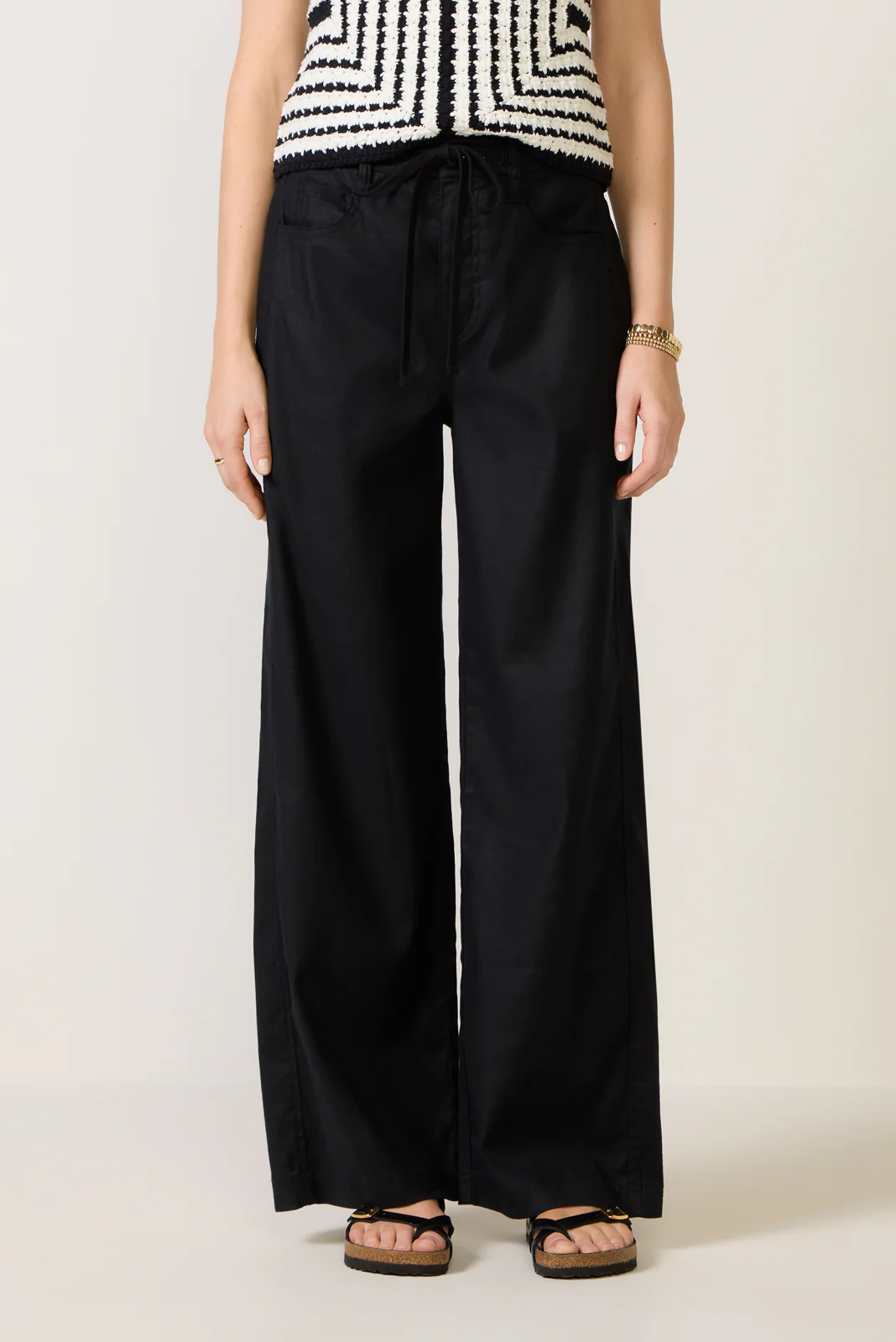 Joelle Stretch Linen Trouser with Tie Waist - Image 5