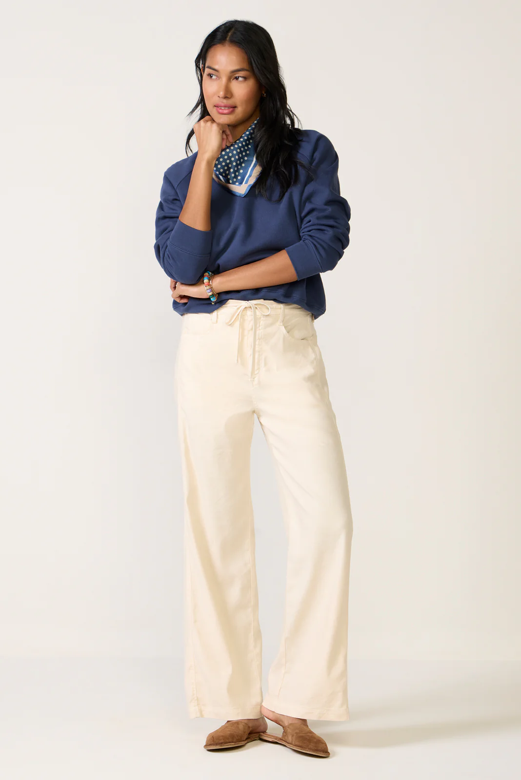 Joelle Stretch Linen Trouser with Tie Waist - Image 5