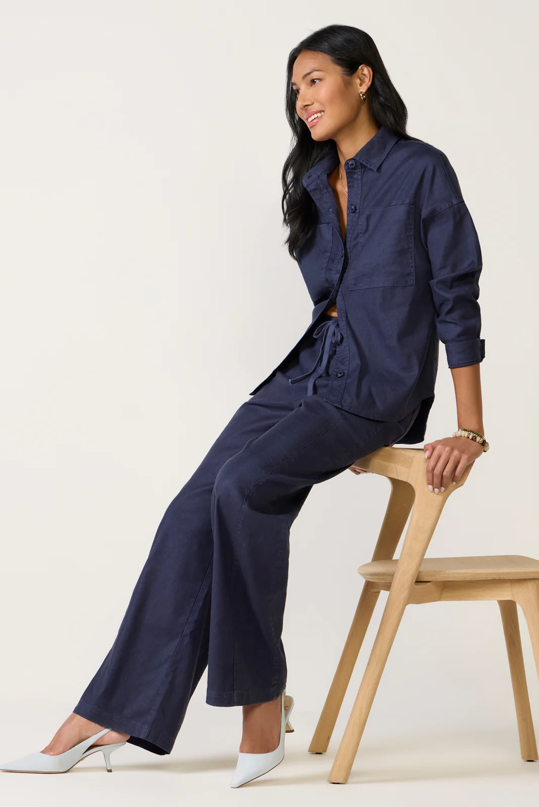 Joelle Stretch Linen Trouser with Tie Waist - Image 5