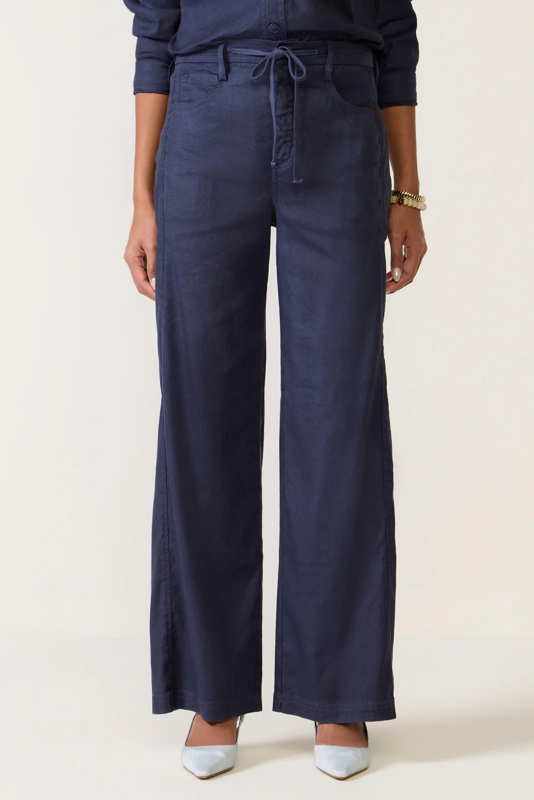Joelle Stretch Linen Trouser with Tie Waist - Image 6