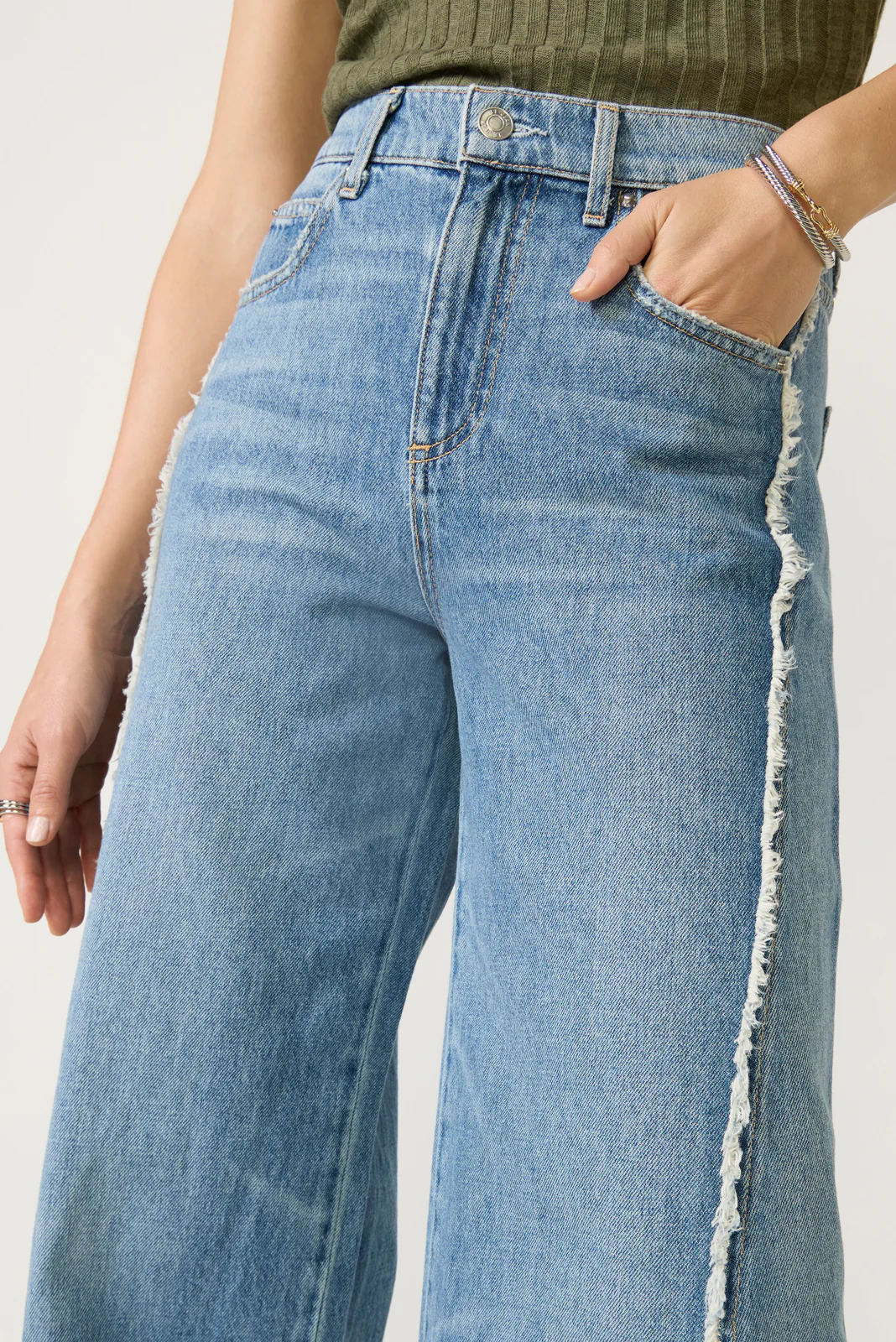 Joss Wide Leg Fray Outseam - Image 3