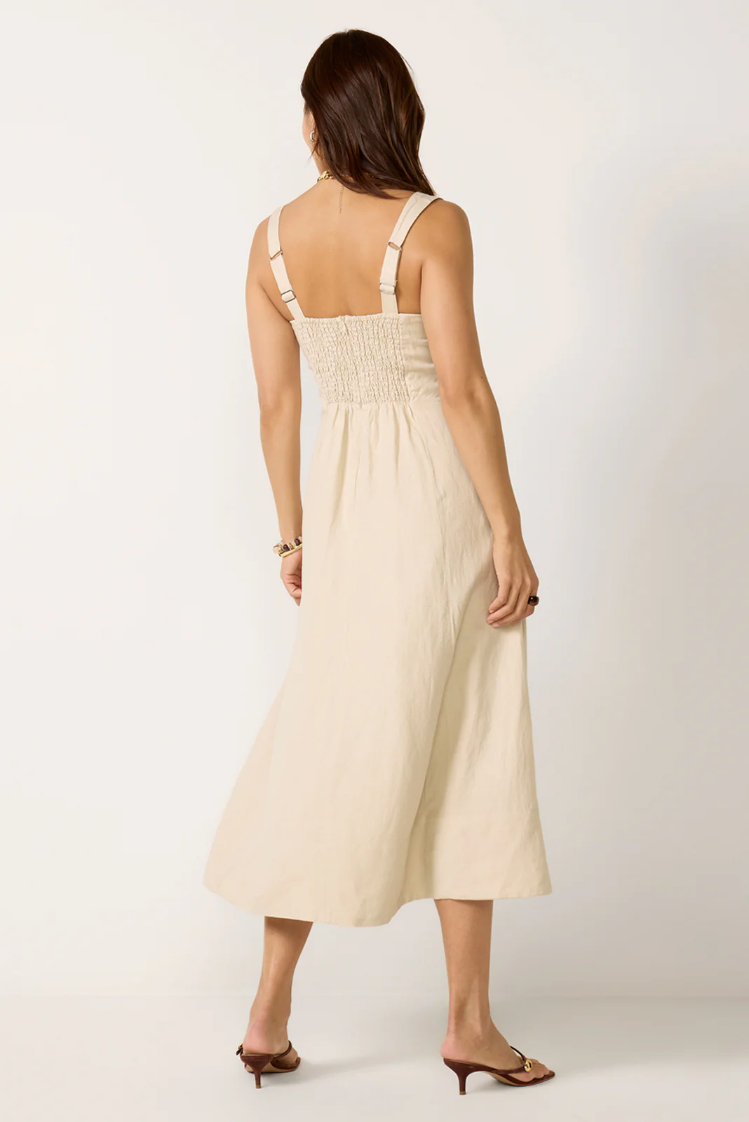Kaiden Linen Seamed Midi Dress - Image 4