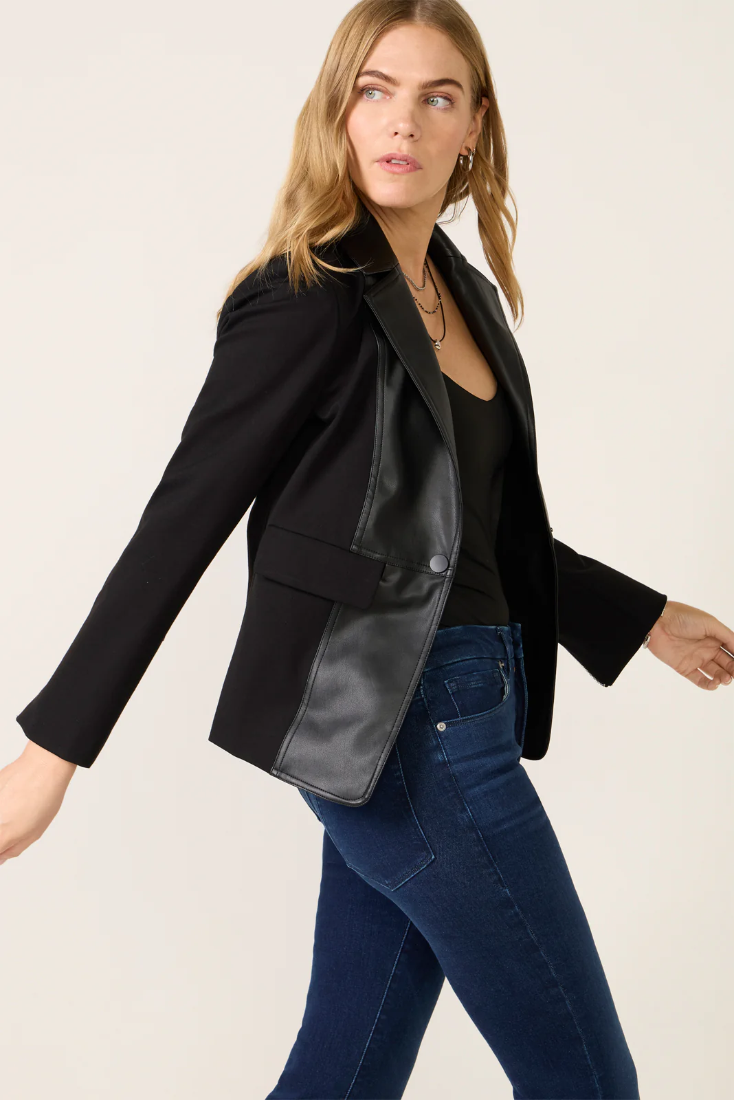 Kaiya Mixed Media Blazer - Image 5