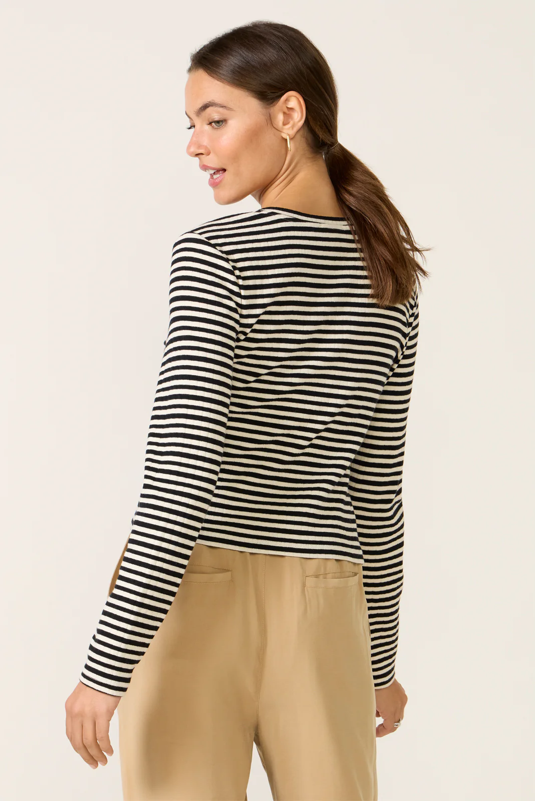 Kara Stripe Pointelle Top - Image 4