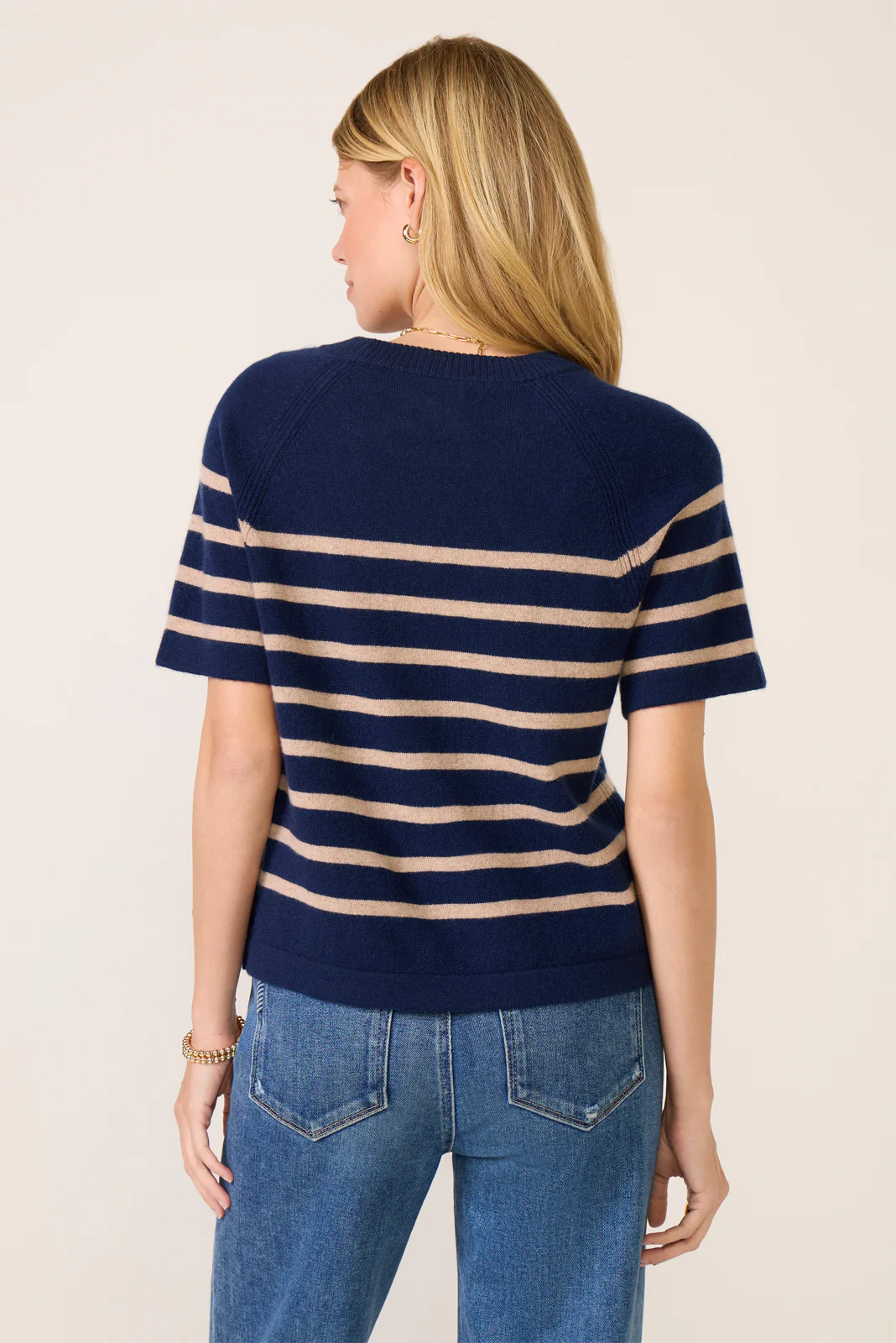 Katie Short Sleeve Raglan Cashmere Tee - Image 4