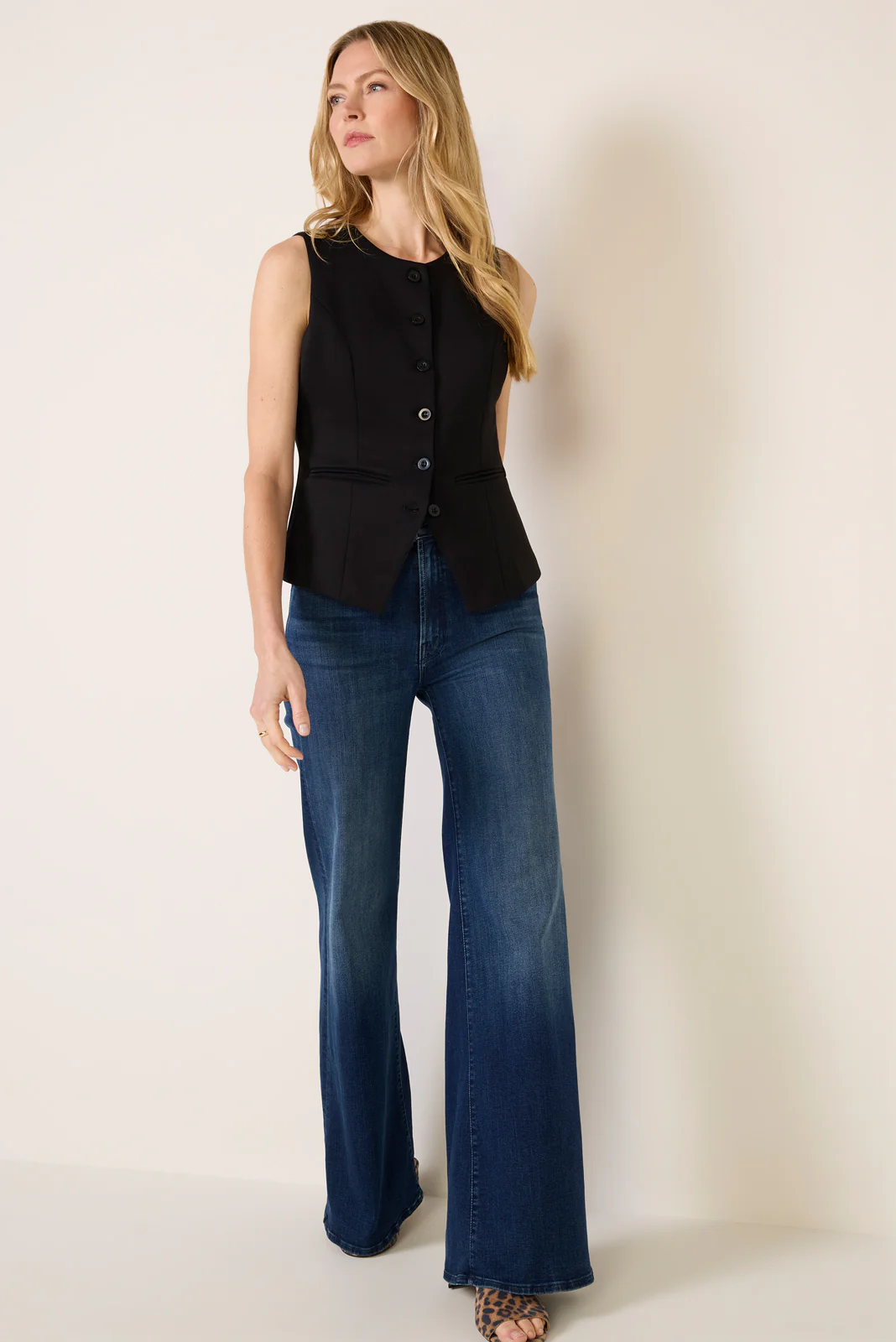 Kaylie Long Ponte Vest - Image 3