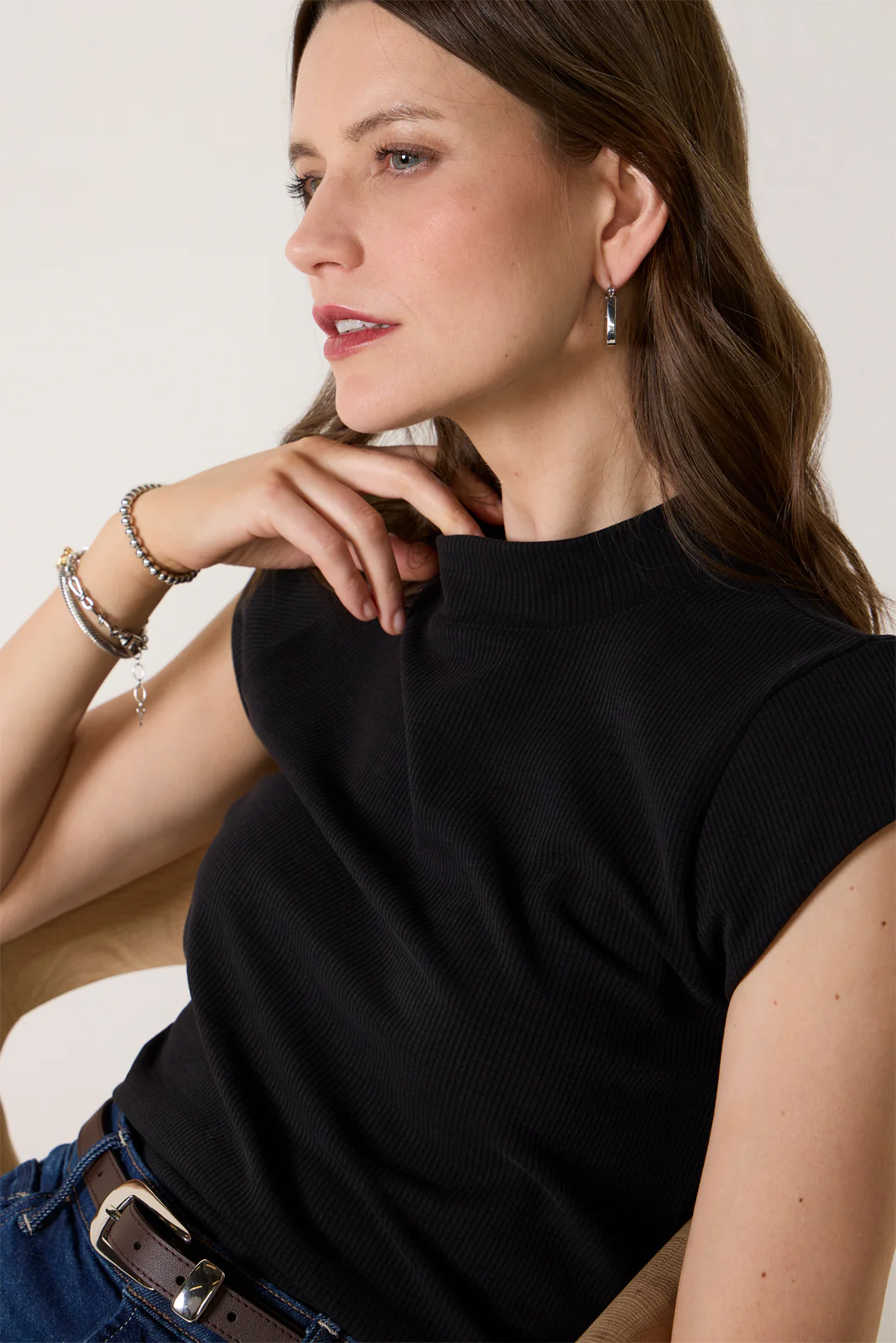 Kori Mock Neck Rib Top - Image 3