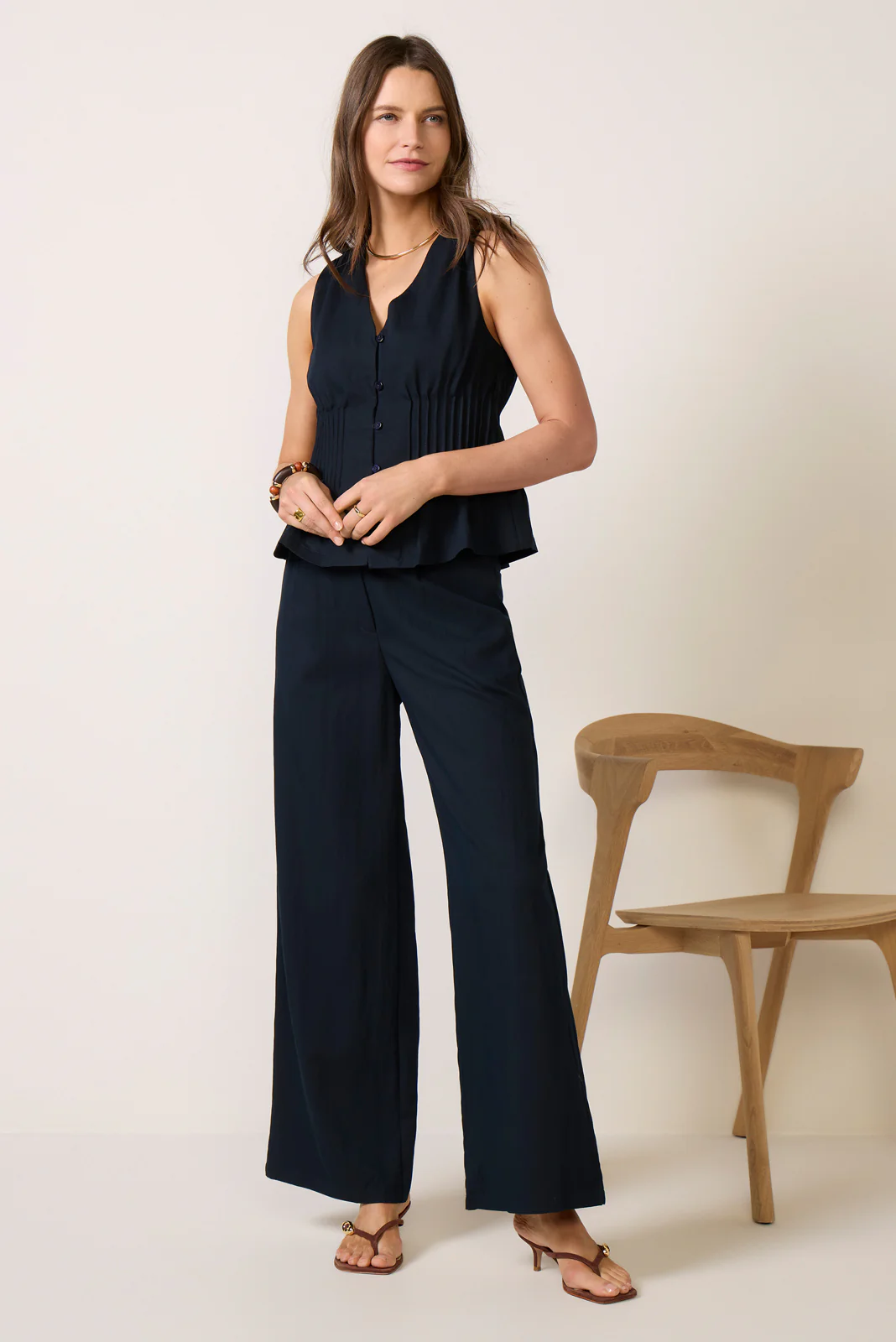 Lacy Pintuck Sleeveless Top - Image 2