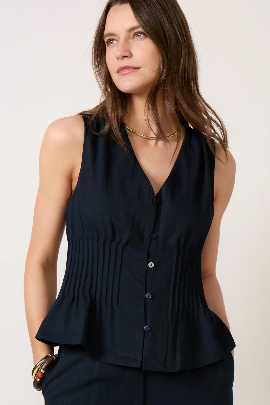 Lacy Pintuck Sleeveless Top - Image 5