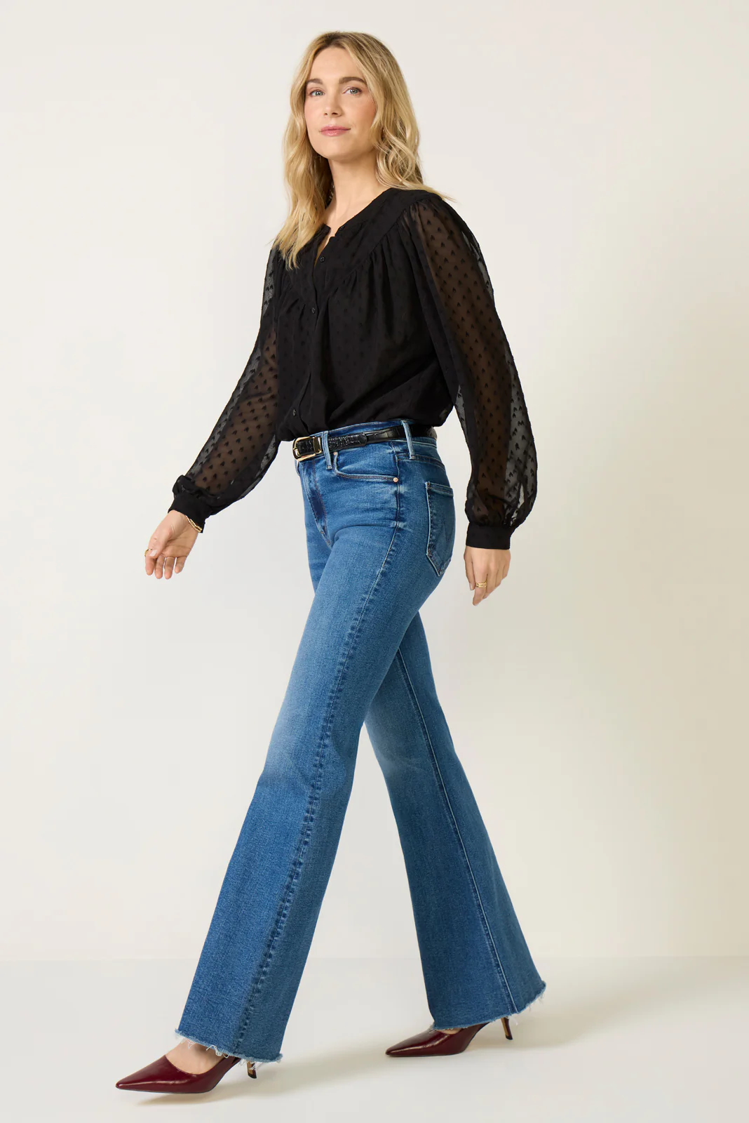 Lainey Heart Clip Dot Blouse - Image 5