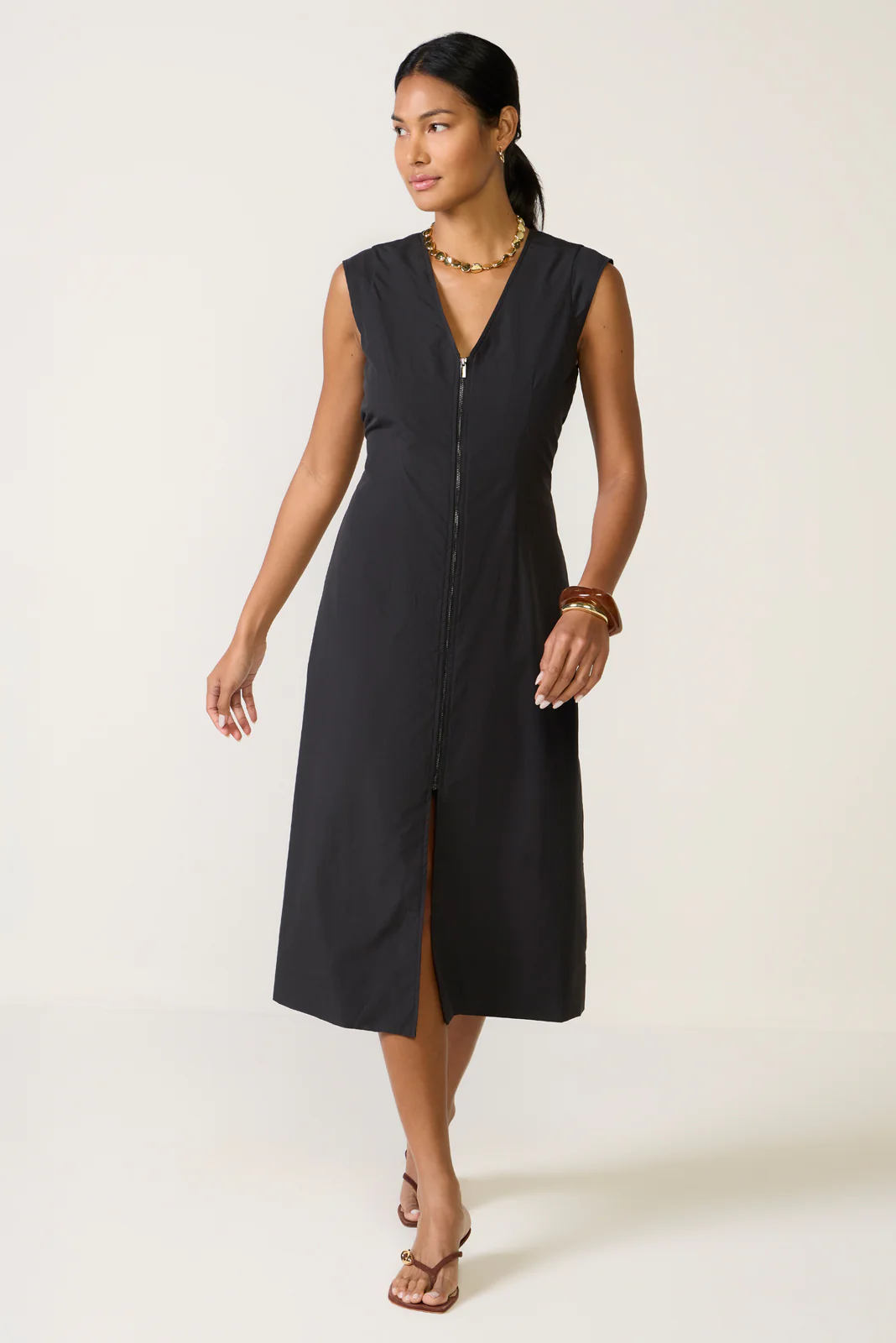 Laurel Zip Front Midi Dress - Image 5