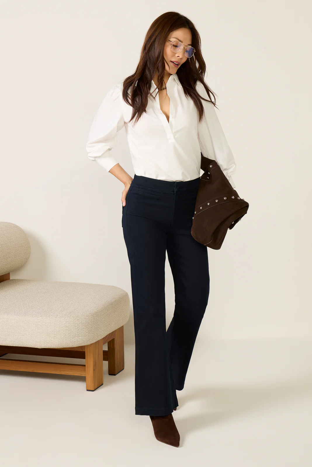 Leenah Welt Pocket Wide Leg Trouser - Image 5