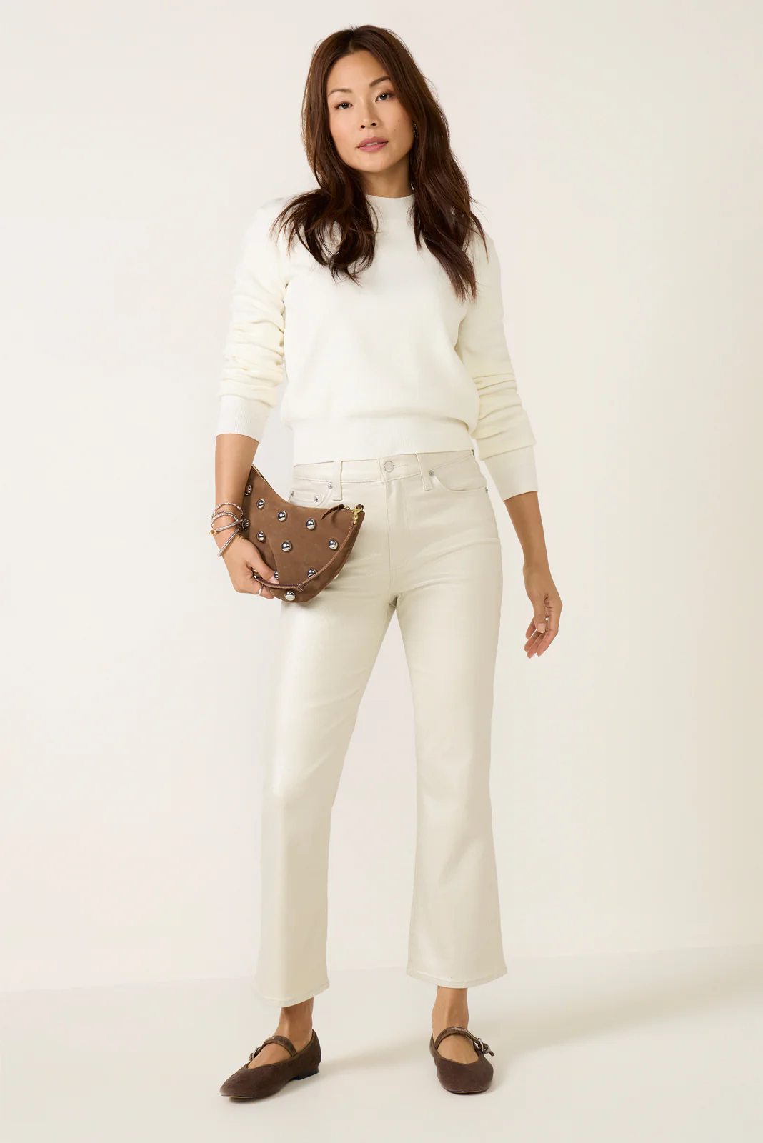 Lennon Cropped Bootcut Coated Jean