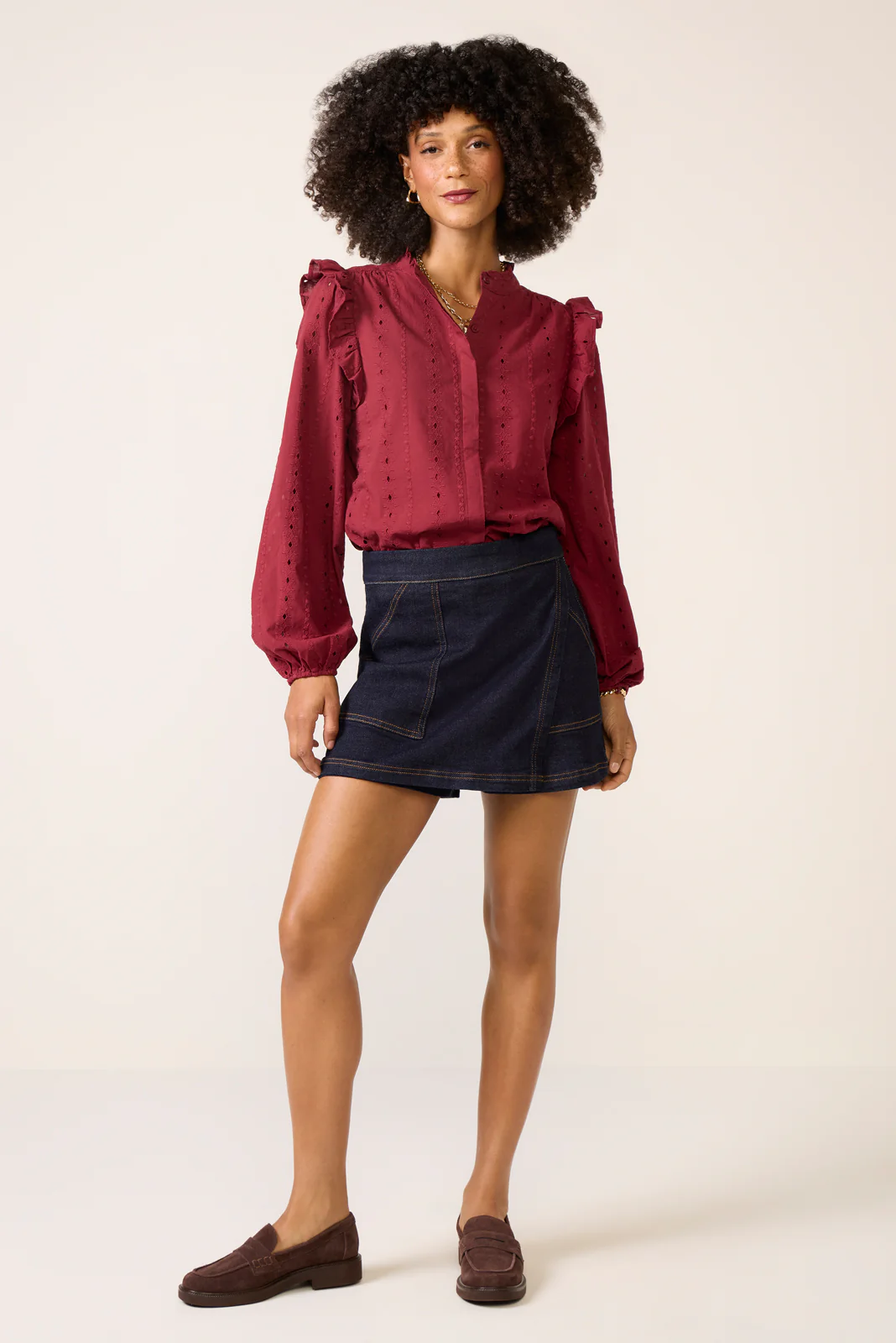 Lia Textured Ruffle Shirt - Image 3